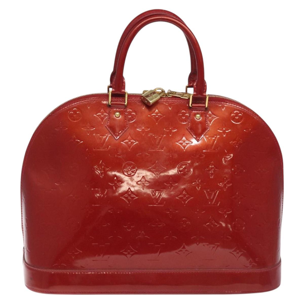 Louis Vuitton Alma Burgundy Patent Leather Bag