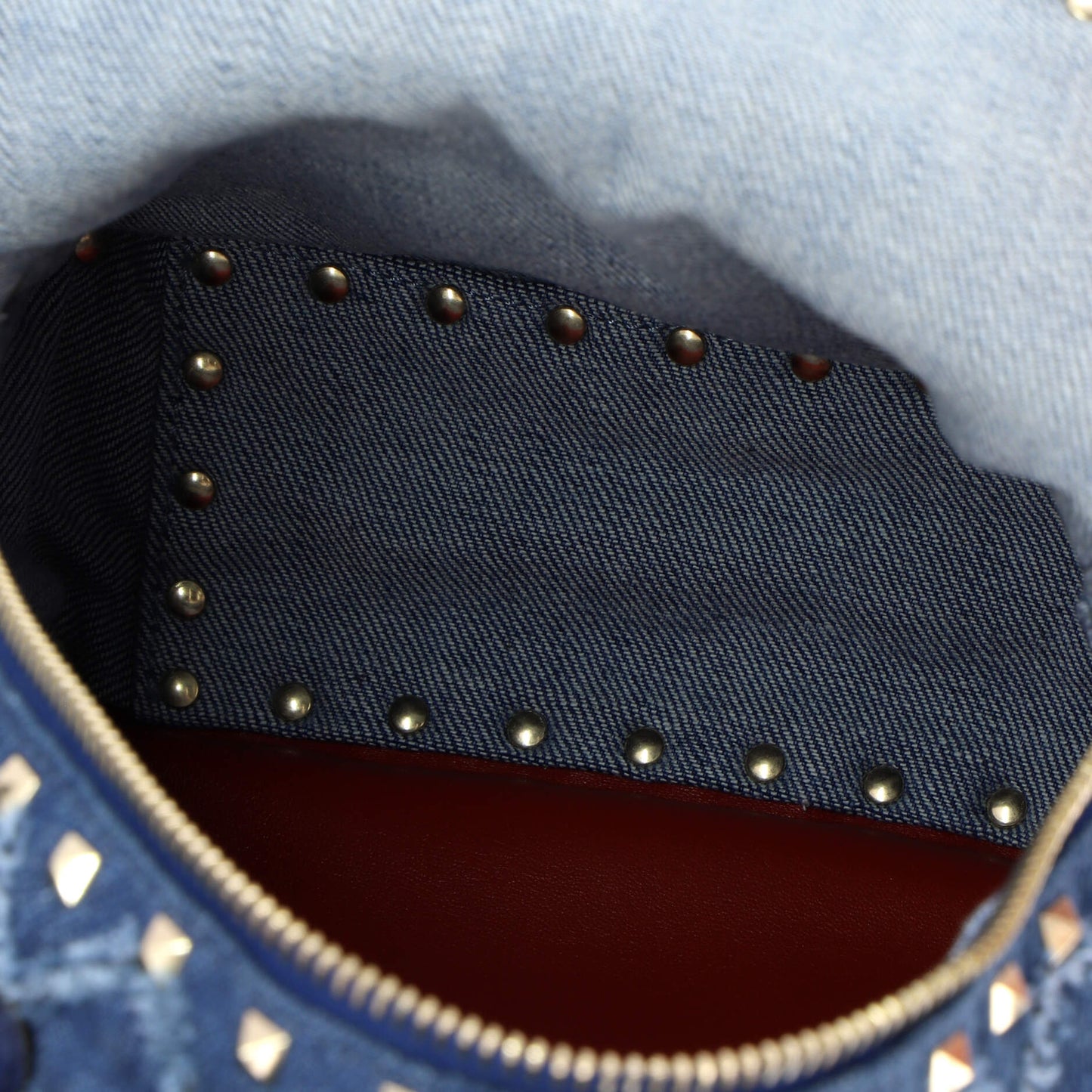 Rockstud Spike Backpack Quilted Denim Mini