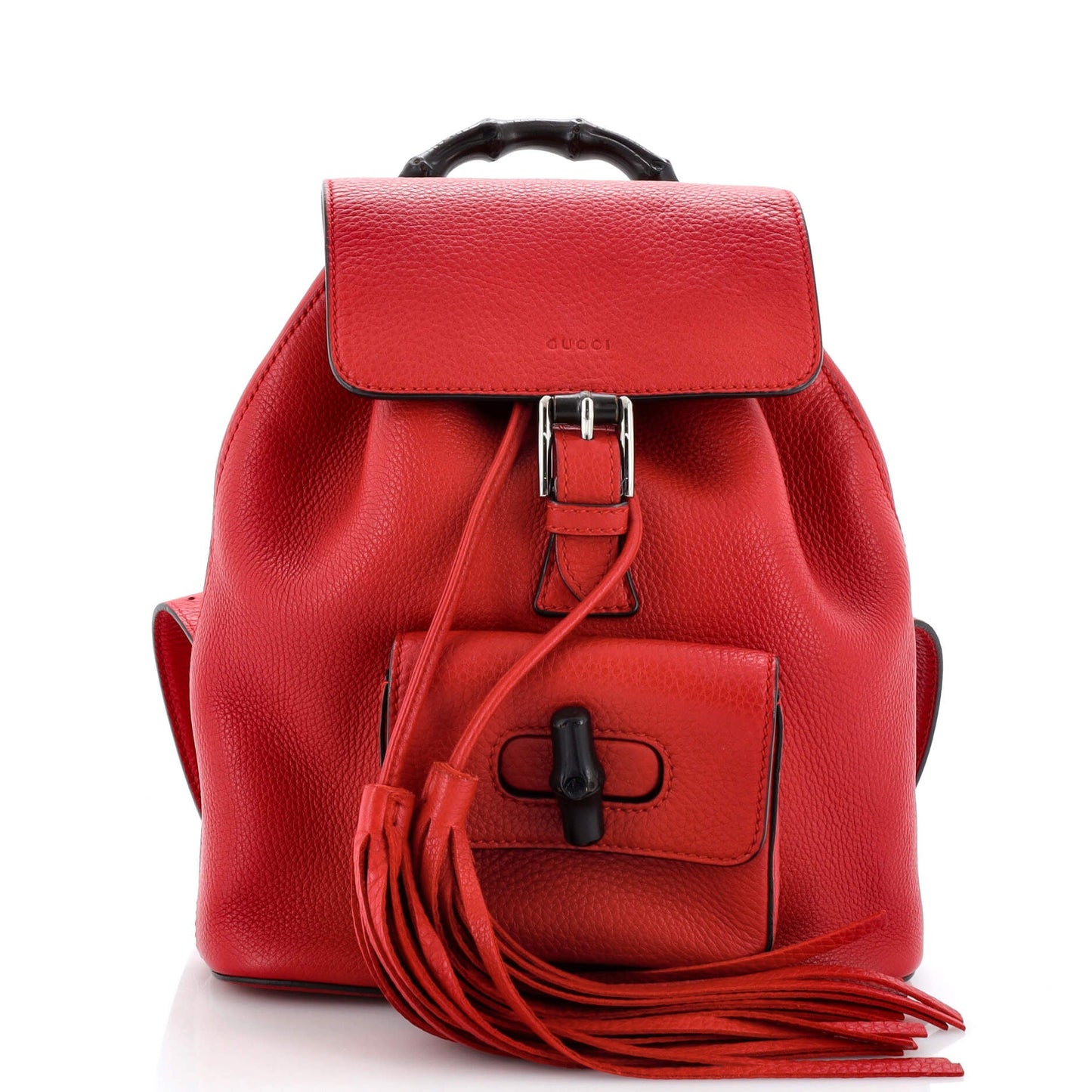Bamboo Tassel Backpack Leather Mini