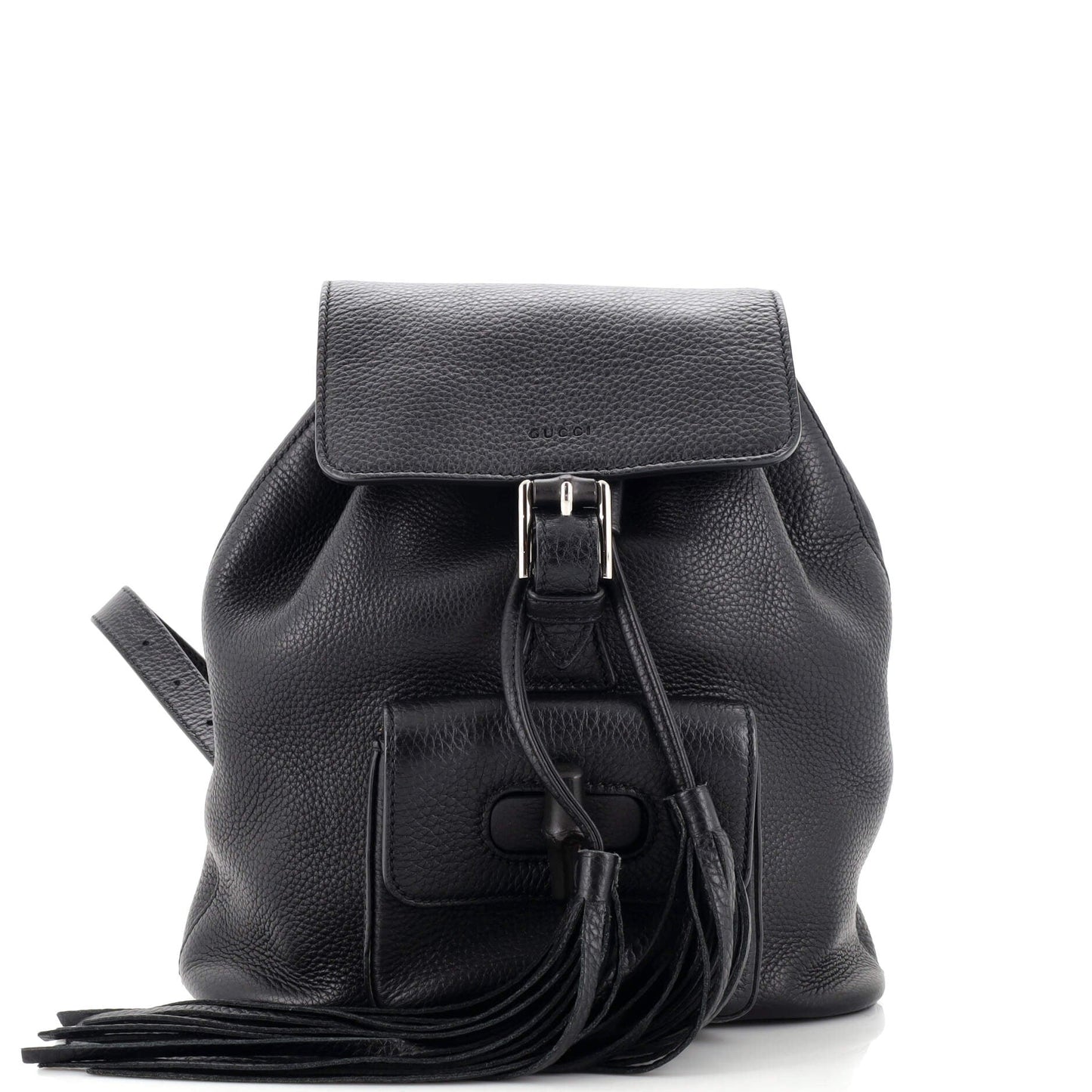 Bamboo Tassel Backpack Leather Mini