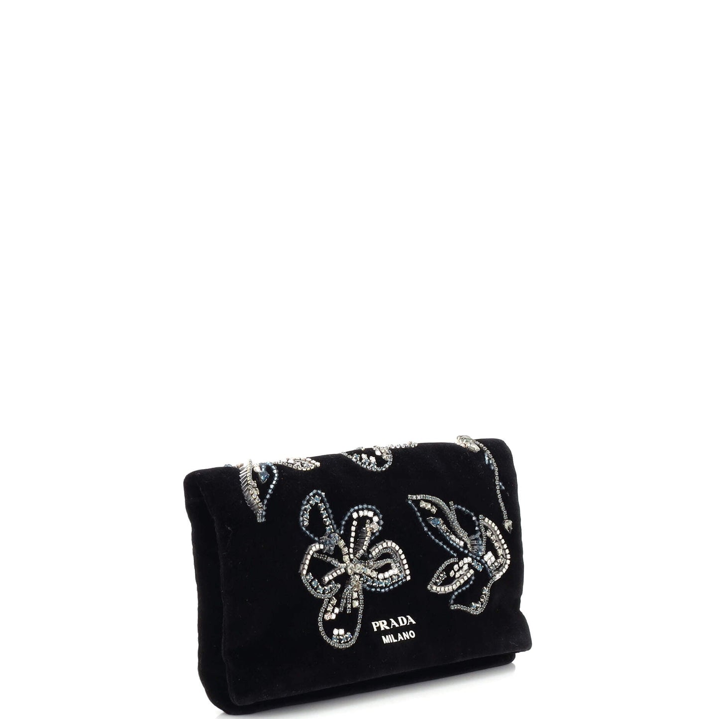 Folded Clutch Crystal Embellished Velvet