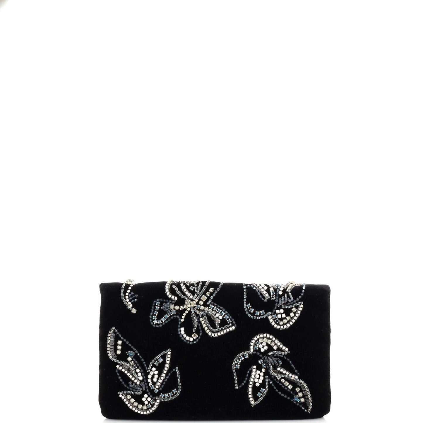 Folded Clutch Crystal Embellished Velvet
