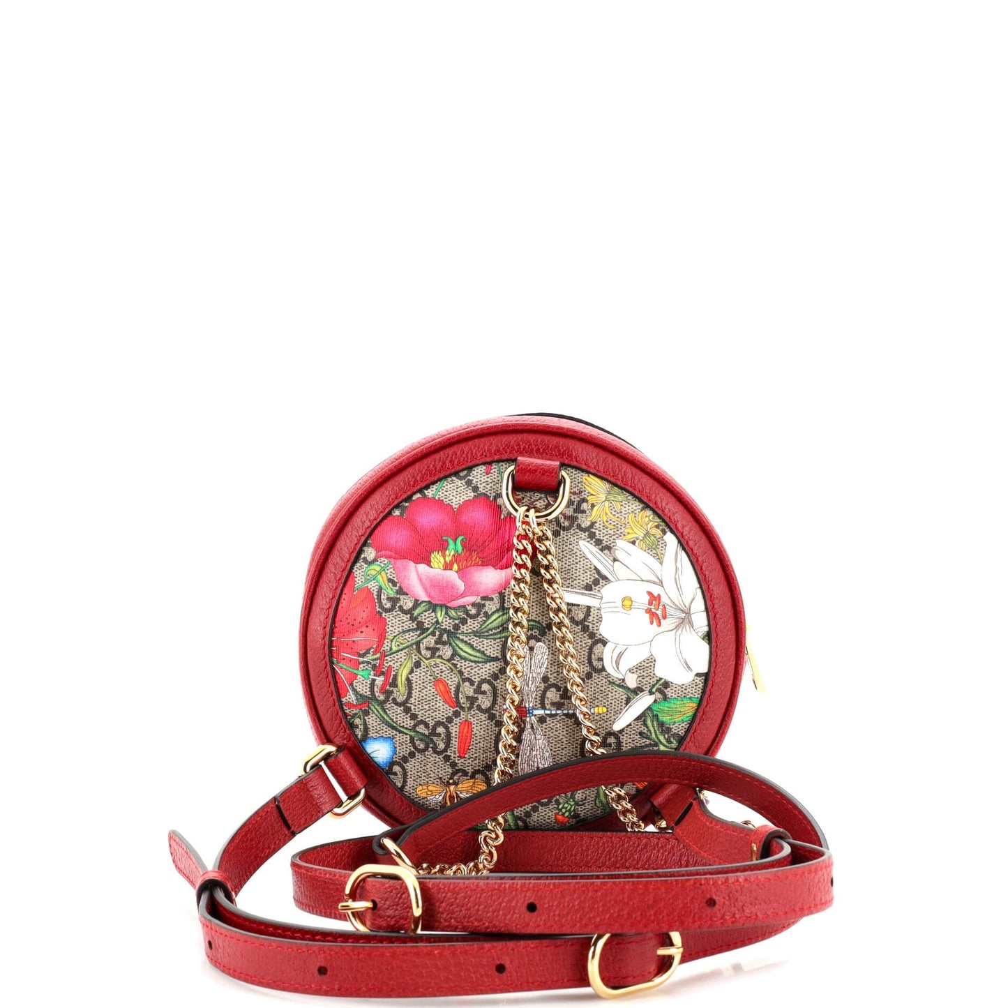 Ophidia Round Backpack Flora GG Coated Canvas Mini