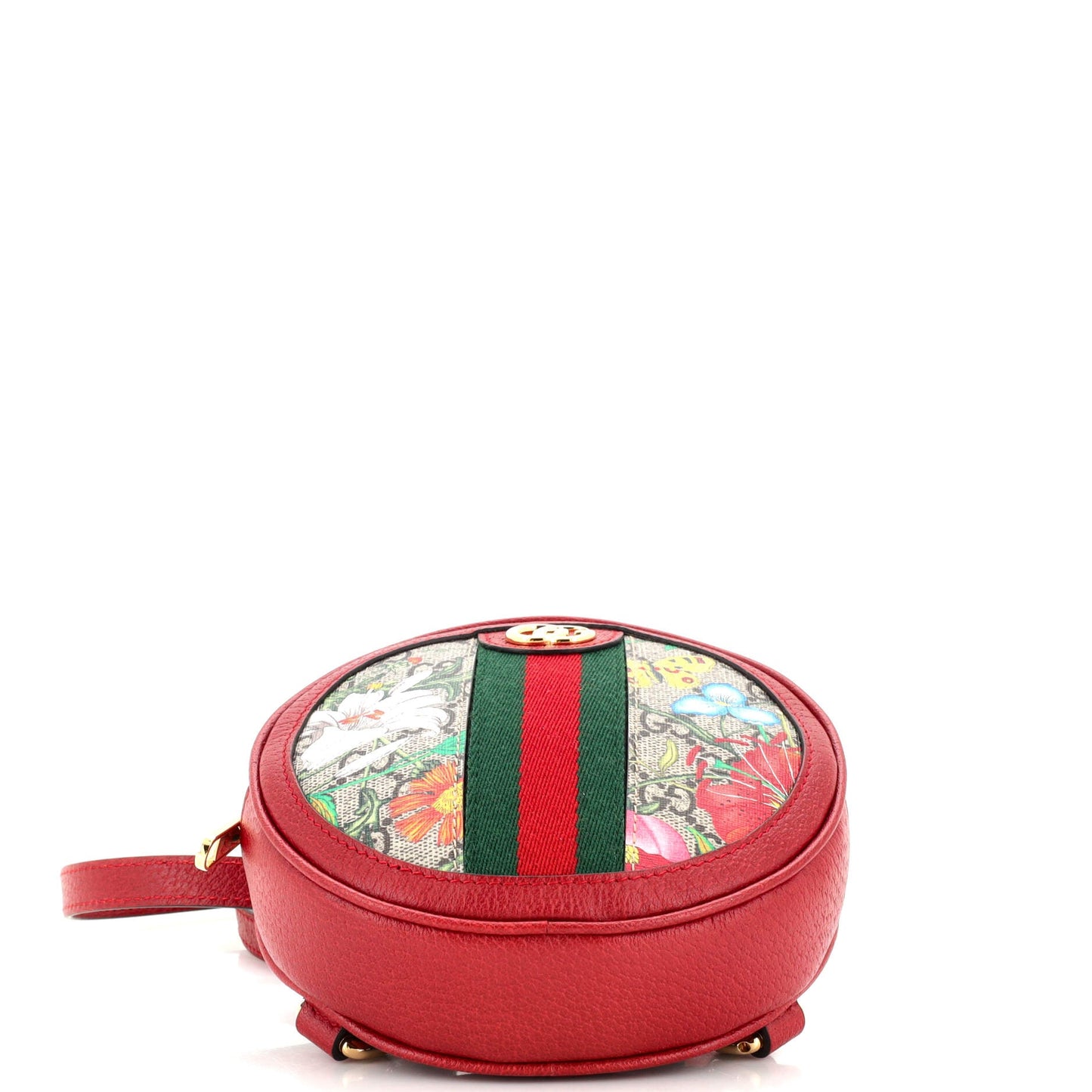 Ophidia Round Backpack Flora GG Coated Canvas Mini