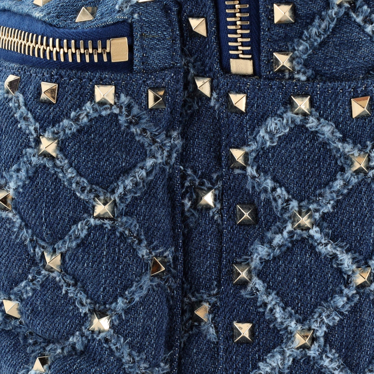 Rockstud Spike Backpack Quilted Denim Mini