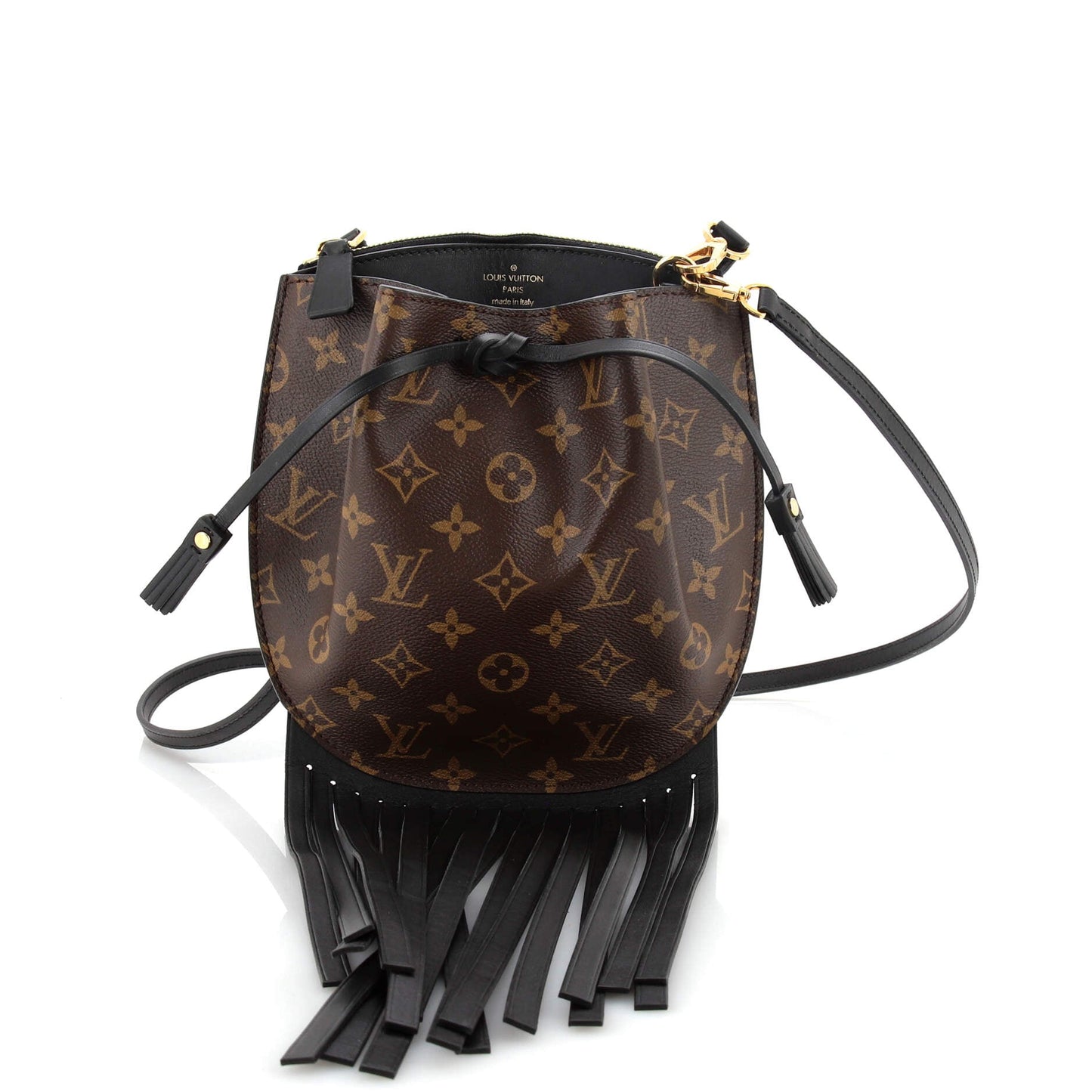 Fringed Noe Bag Monogram Canvas with Leather Mini