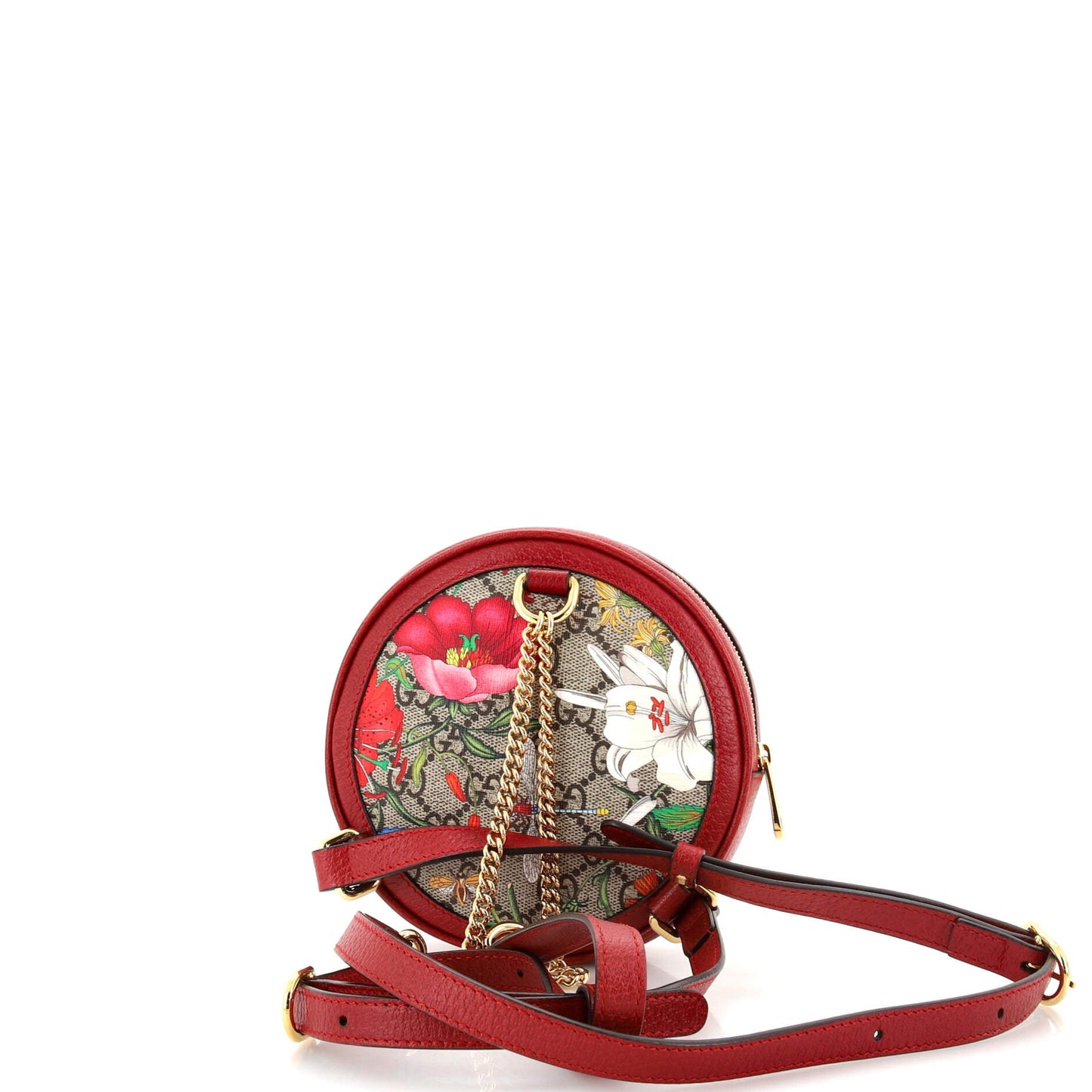 Ophidia Round Backpack Flora GG Coated Canvas Mini