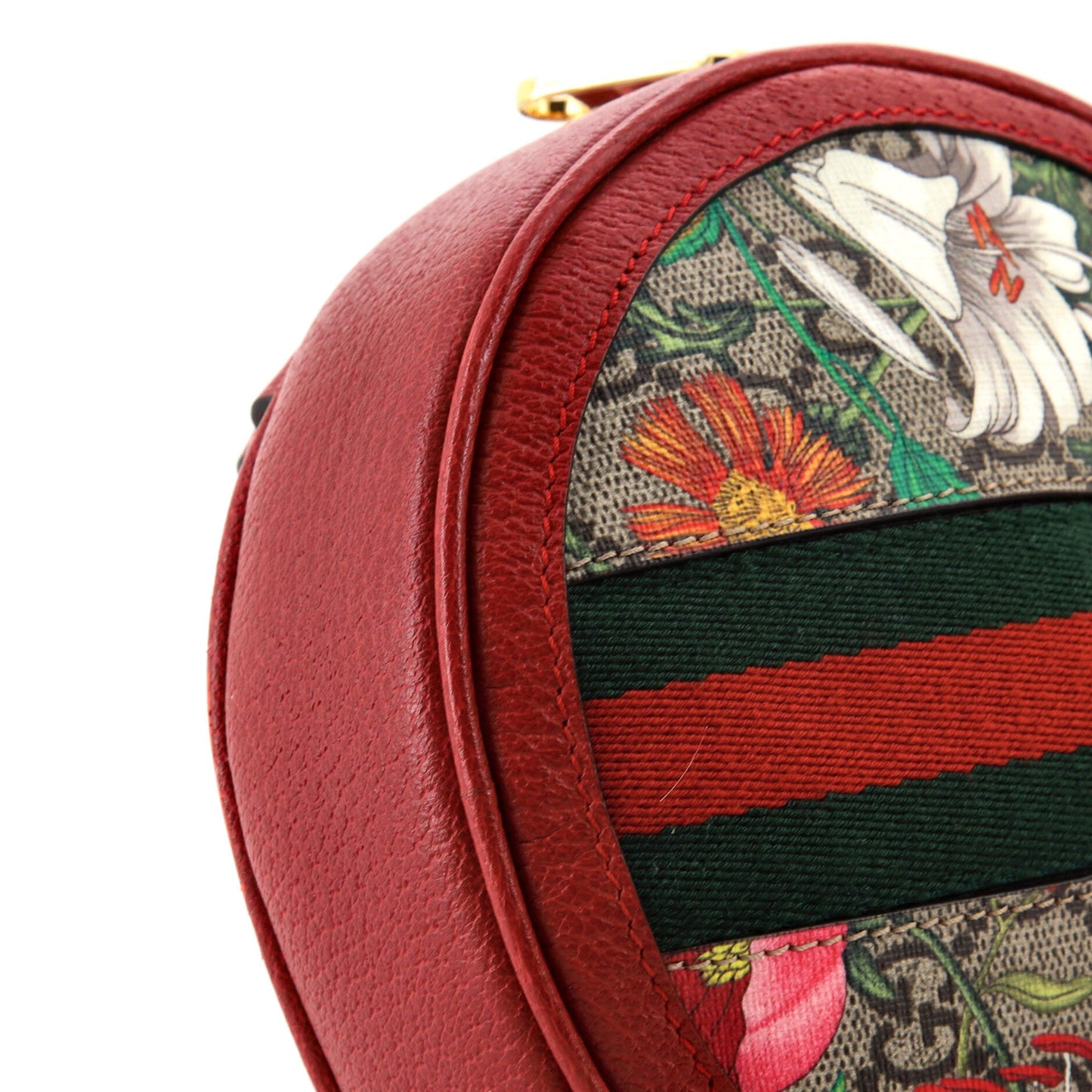 Ophidia Round Backpack Flora GG Coated Canvas Mini
