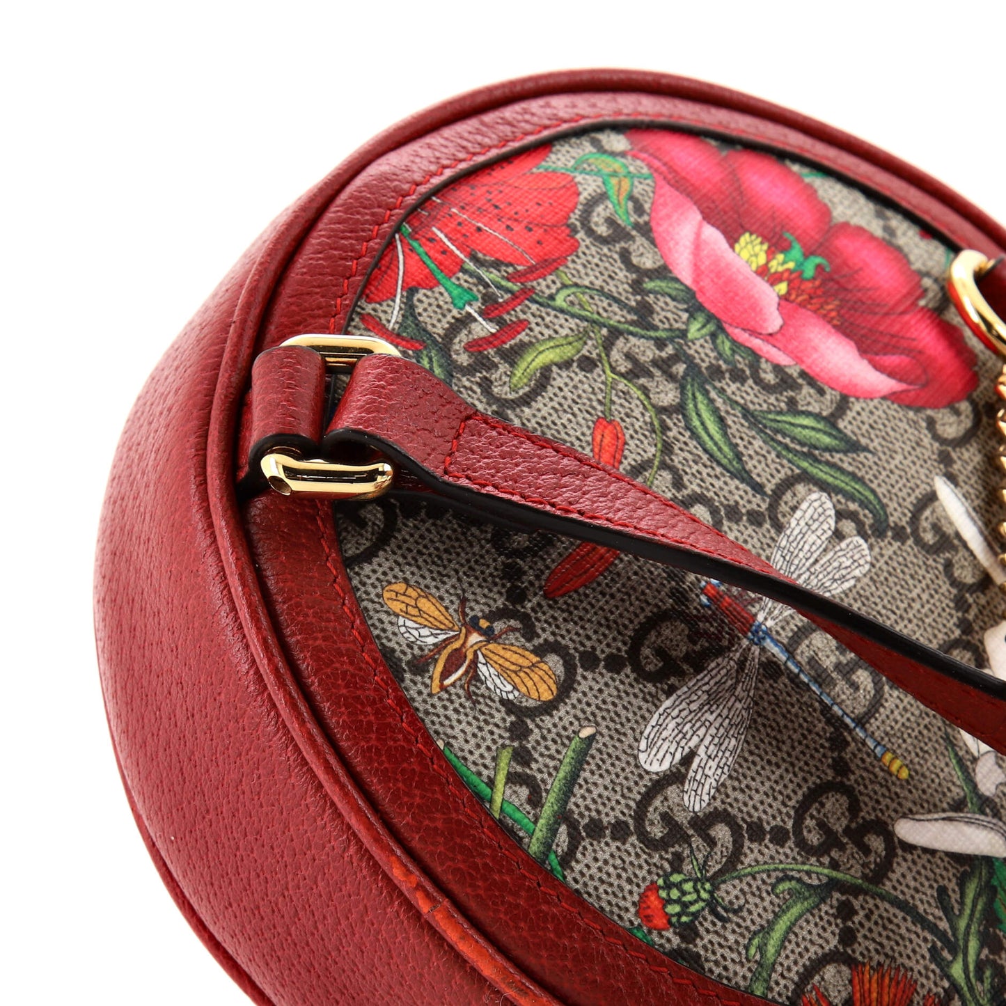 Ophidia Round Backpack Flora GG Coated Canvas Mini