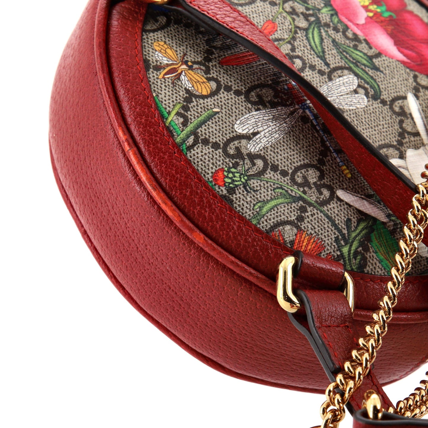 Ophidia Round Backpack Flora GG Coated Canvas Mini