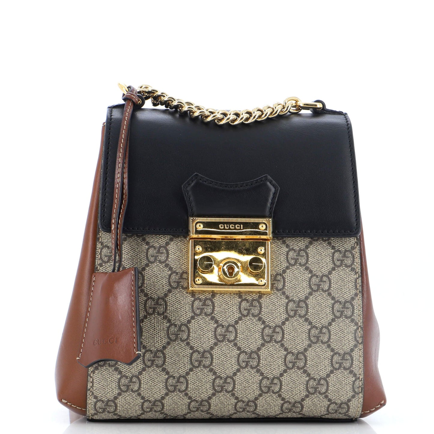 Padlock Backpack GG Coated Canvas and Leather Mini