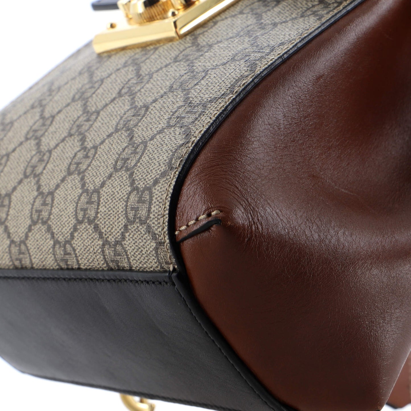 Padlock Backpack GG Coated Canvas and Leather Mini