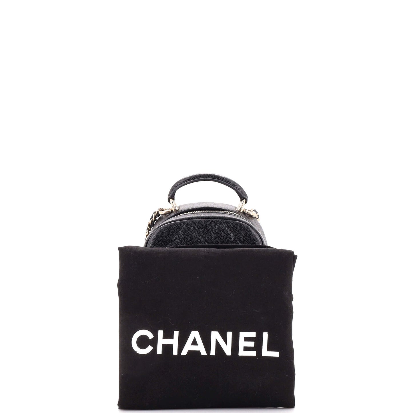 Classic CC Chain Pocket Backpack Quilted Caviar Mini