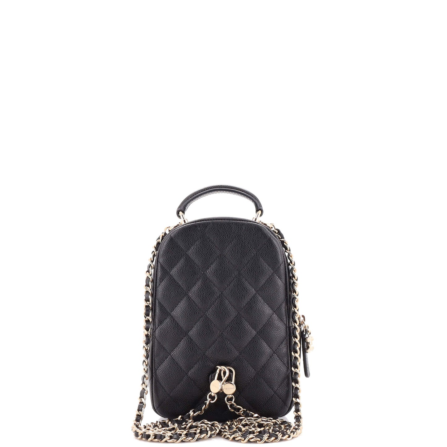 Classic CC Chain Pocket Backpack Quilted Caviar Mini
