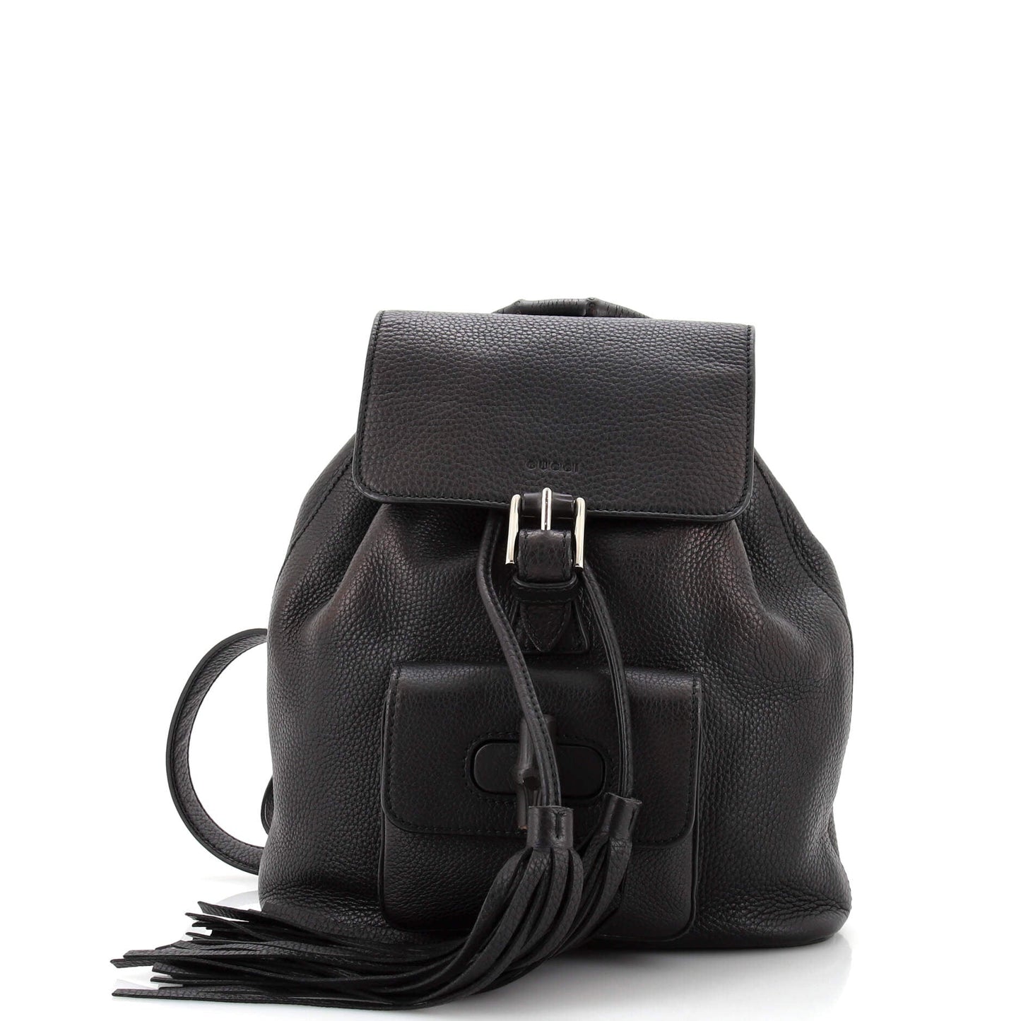 Bamboo Tassel Backpack Leather Mini