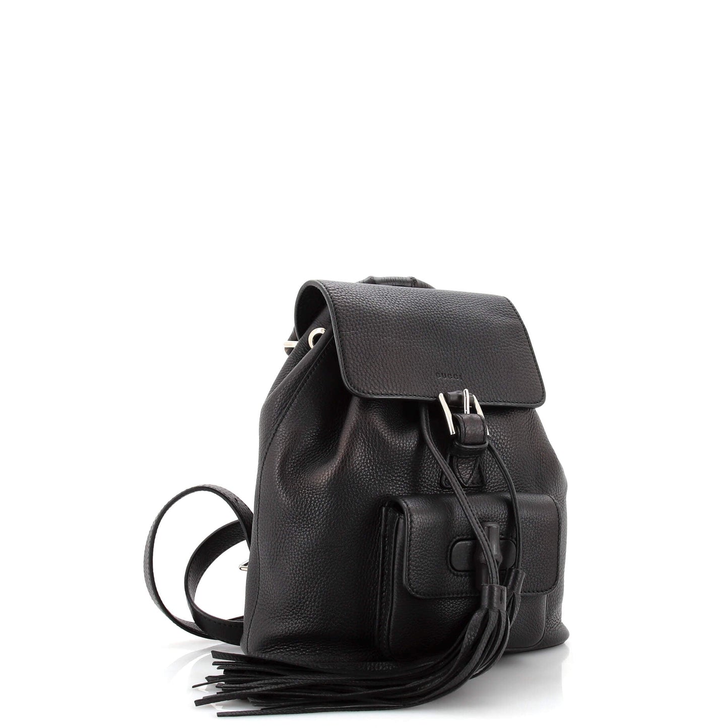 Bamboo Tassel Backpack Leather Mini