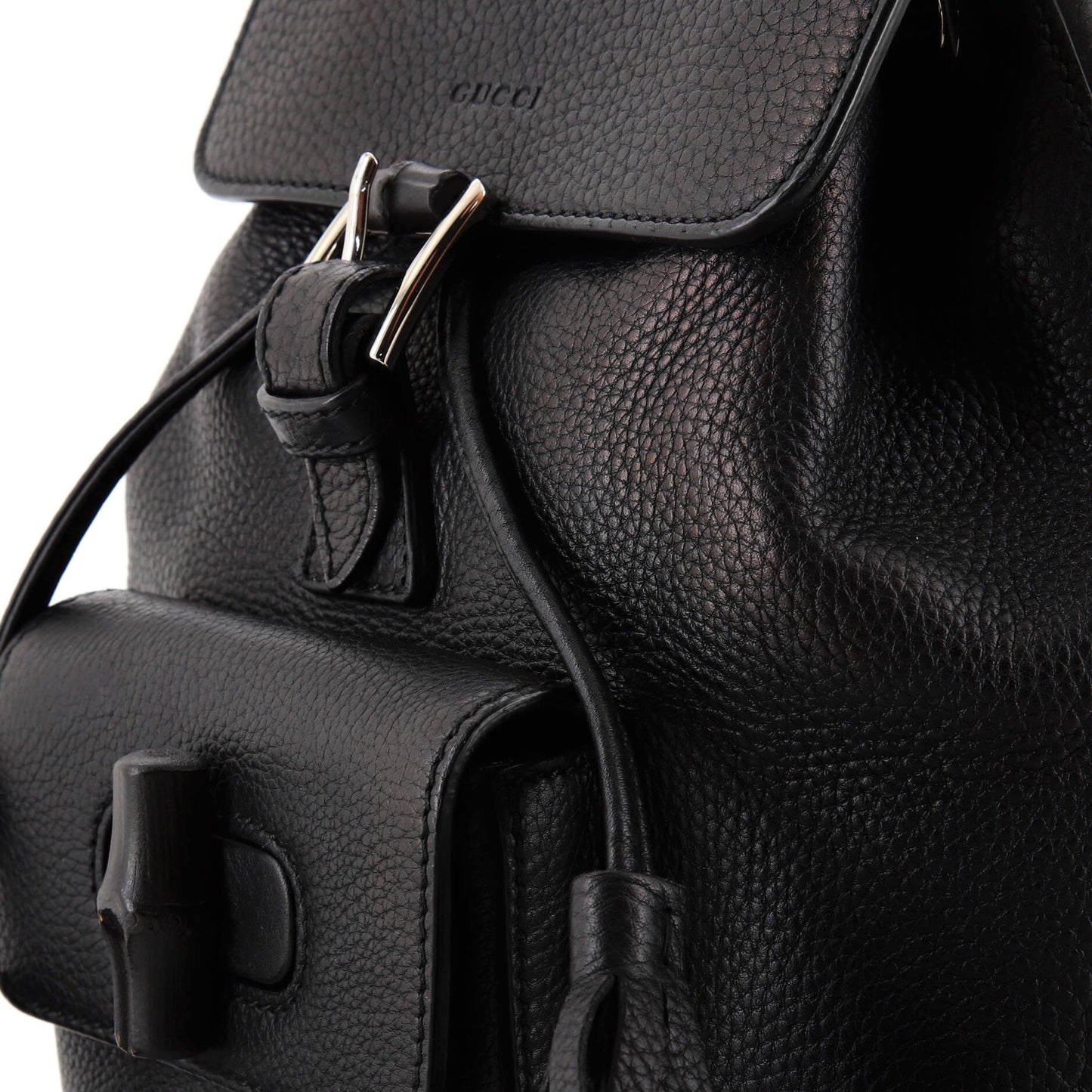 Bamboo Tassel Backpack Leather Mini