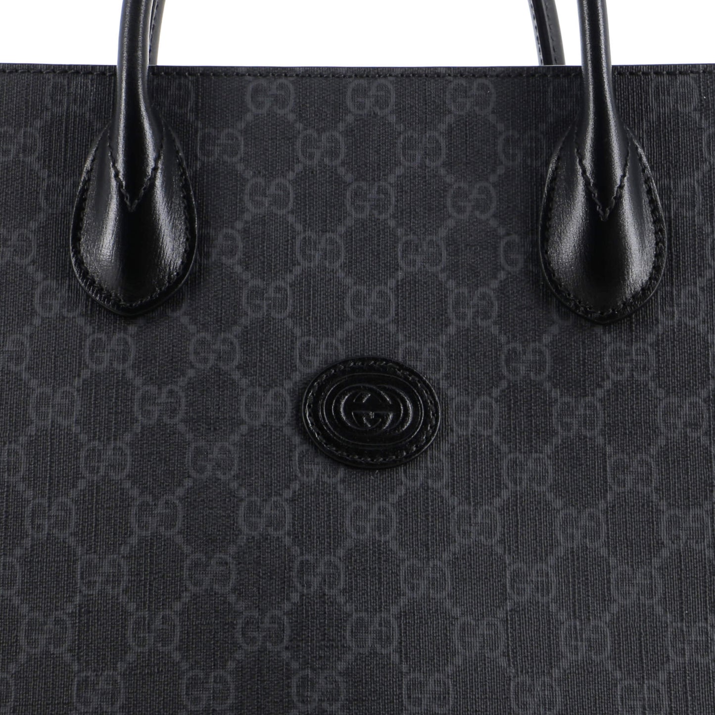 Structured Top Handle Open Tote GG Coated Canvas Medium