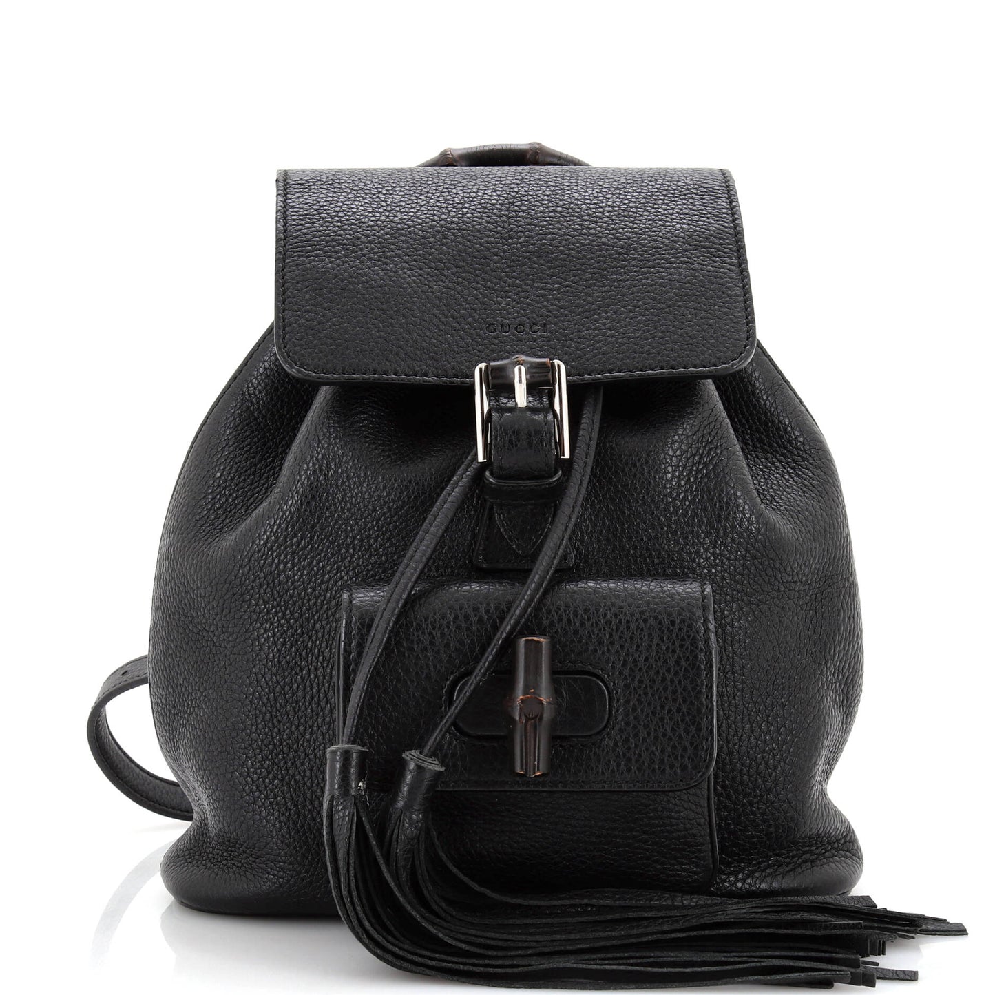 Bamboo Tassel Backpack Leather Mini