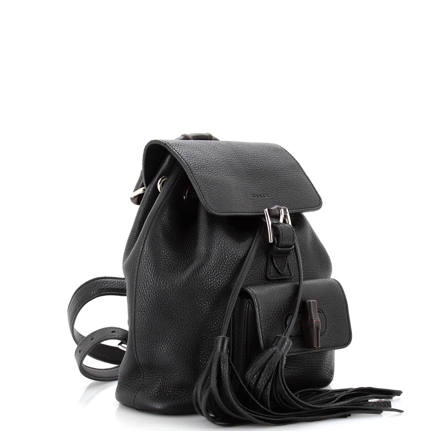 Bamboo Tassel Backpack Leather Mini