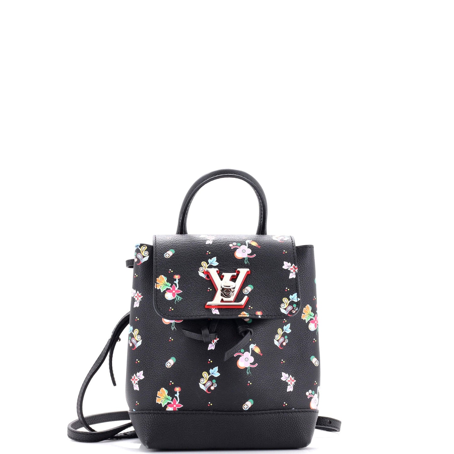 Lockme Backpack Floral Printed Leather Mini