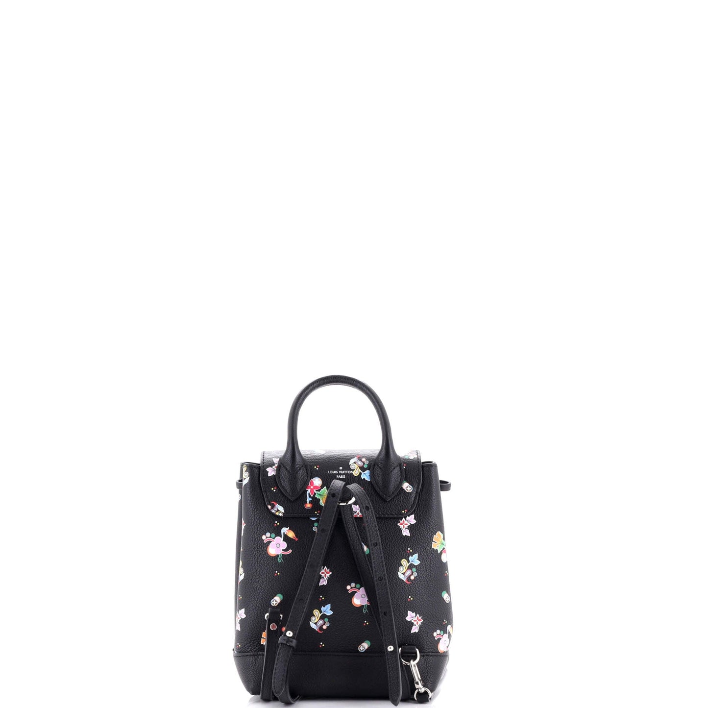 Lockme Backpack Floral Printed Leather Mini