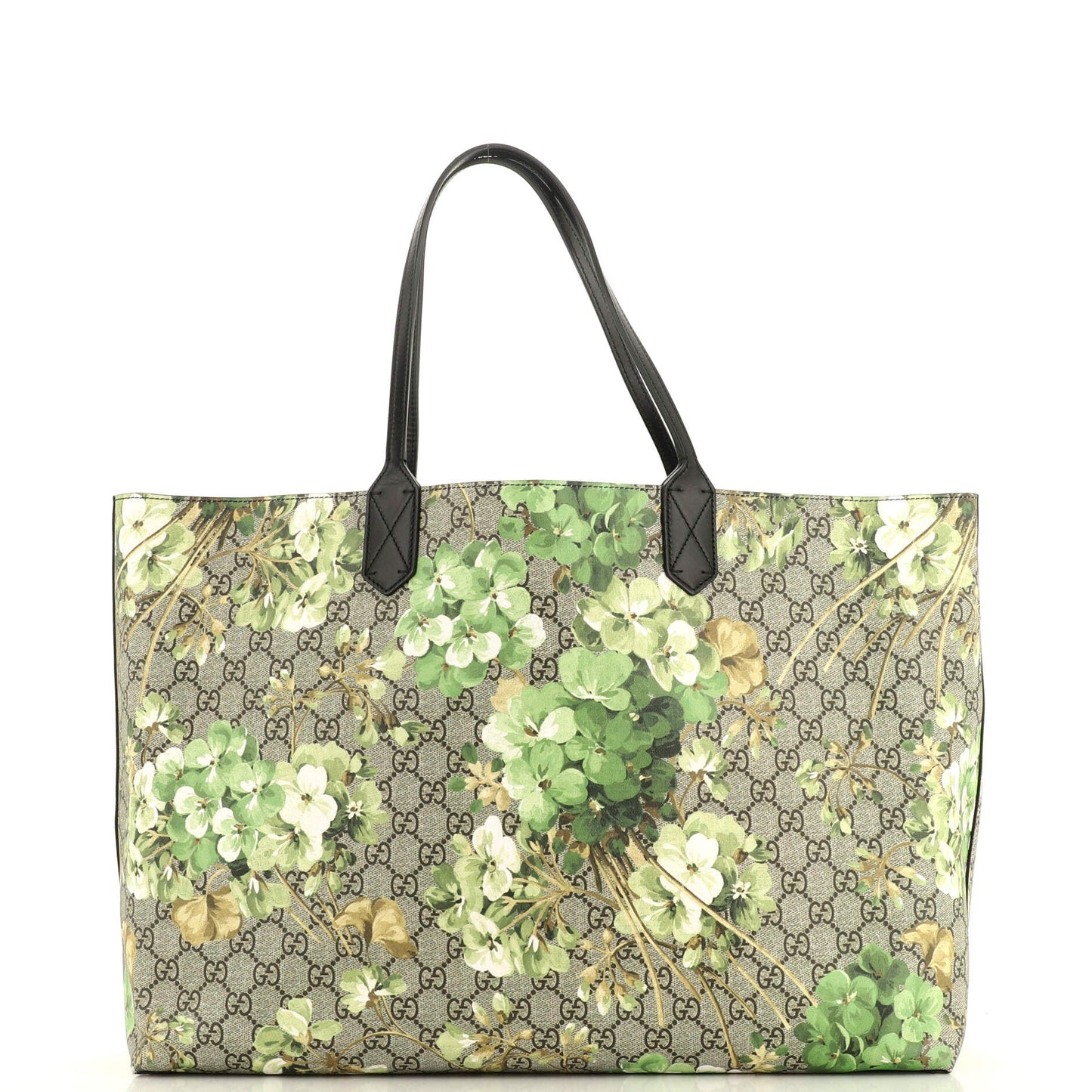 Reversible Tote Blooms GG Print Leather Large