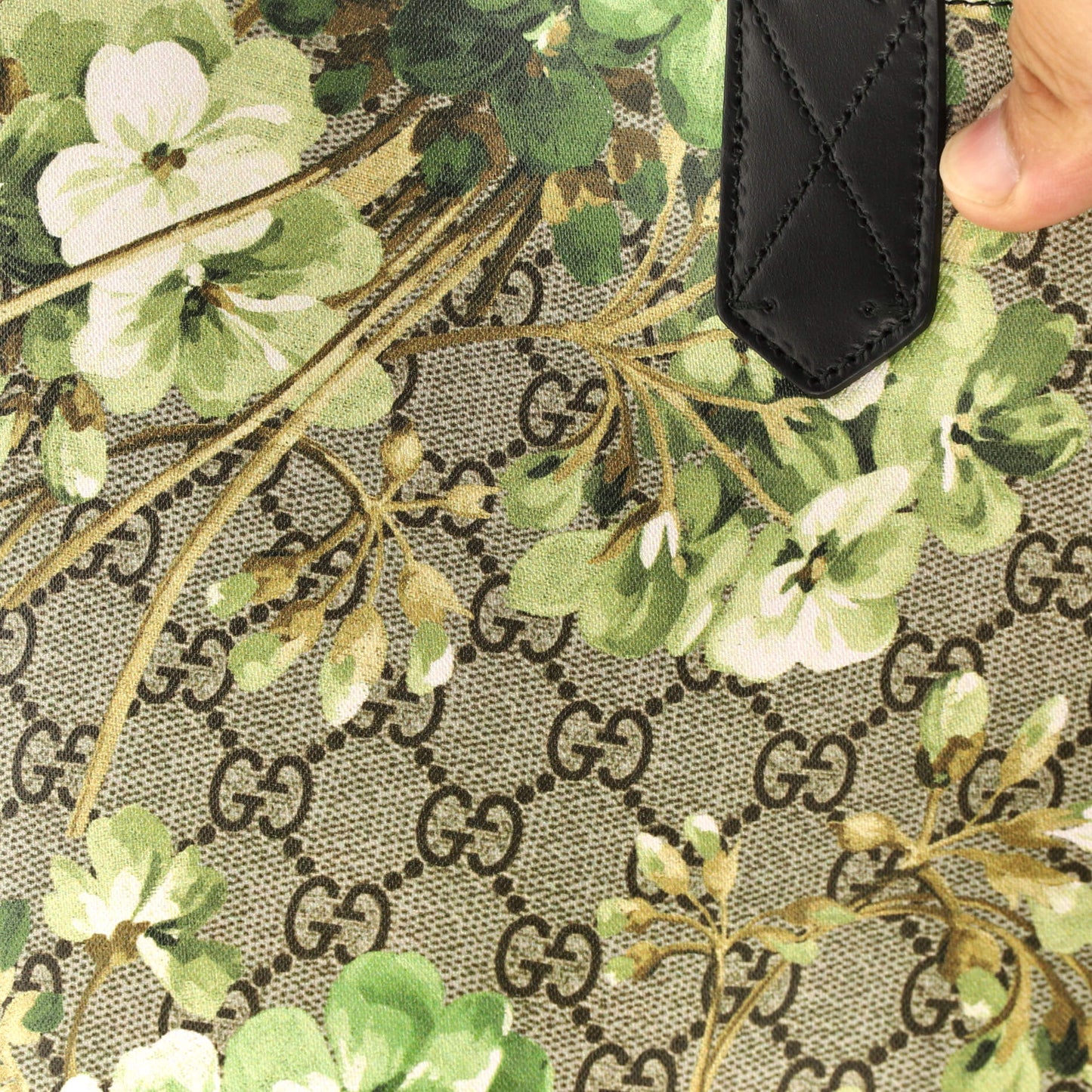 Reversible Tote Blooms GG Print Leather Large