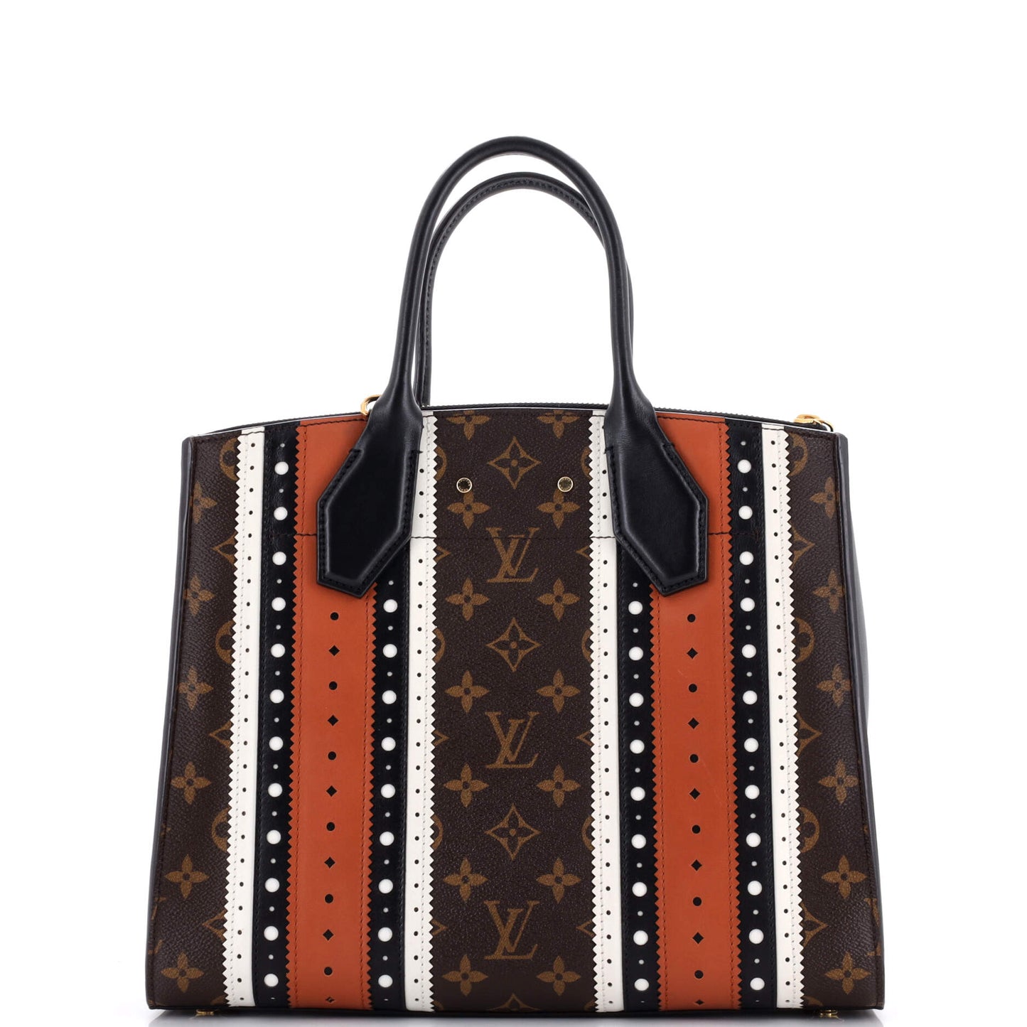 City Steamer Handbag Limited Edition Brogue Monogram Canvas and Leather MM