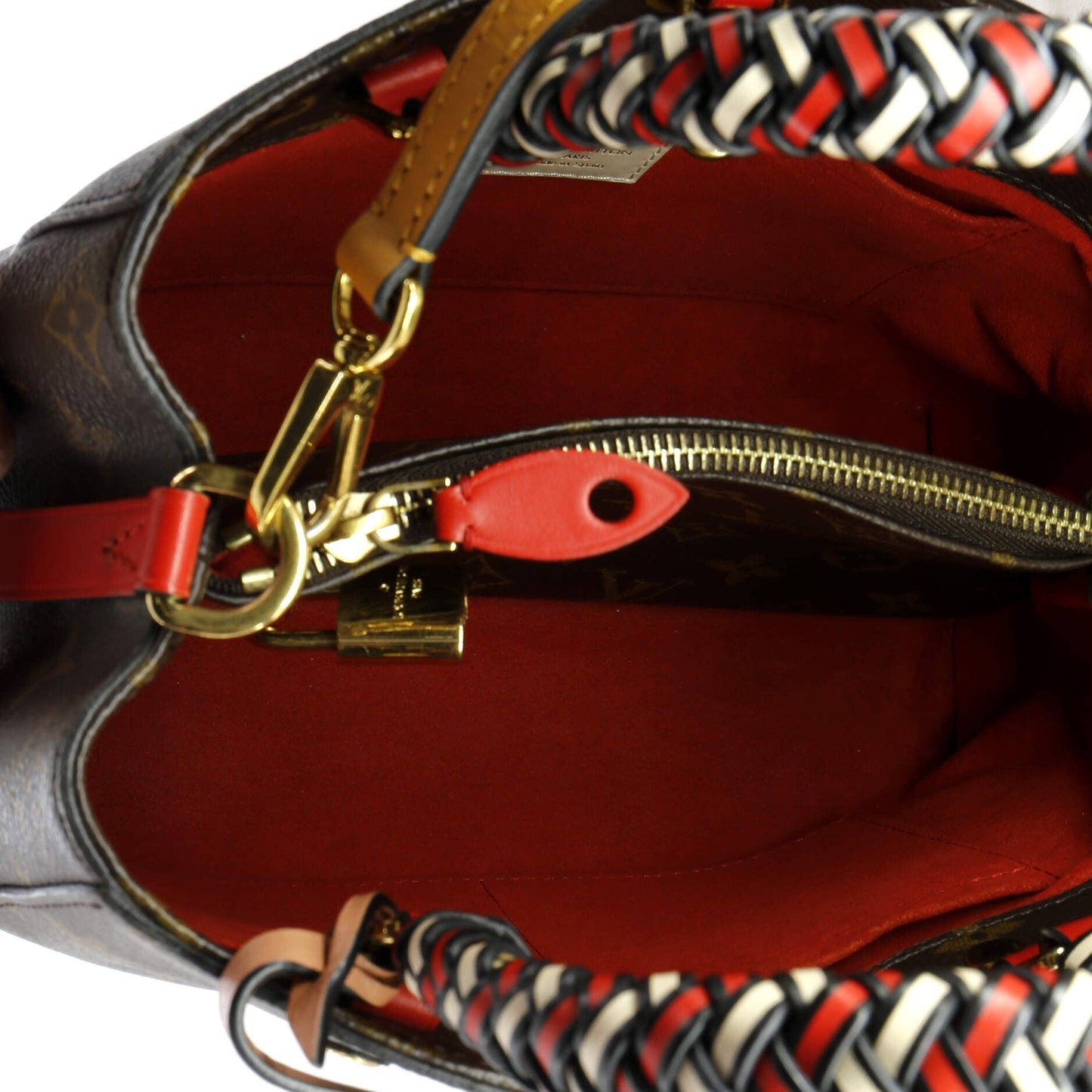 Braided Handle Montaigne Handbag Monogram Canvas BB