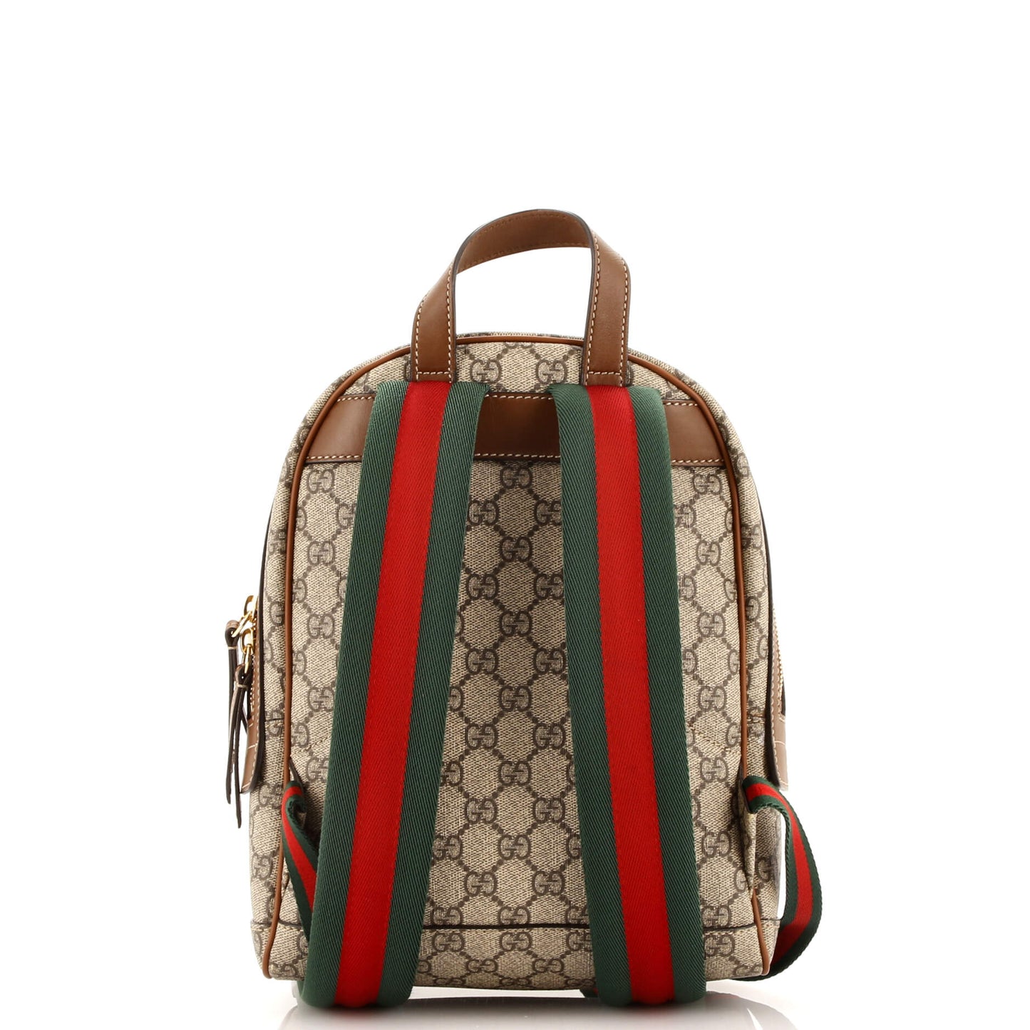 Zip Pocket Backpack Embroidered GG Coated Canvas Small