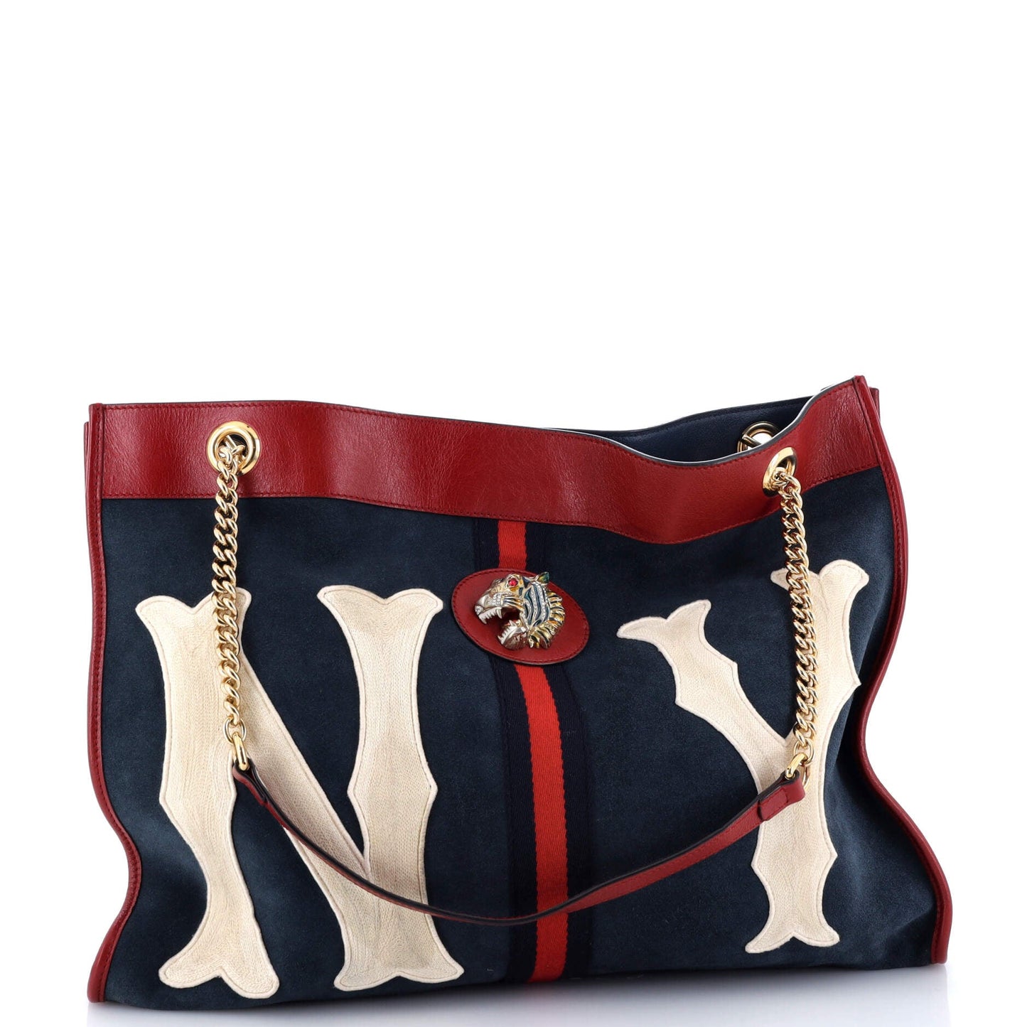 Rajah Chain Tote Suede with Applique Large