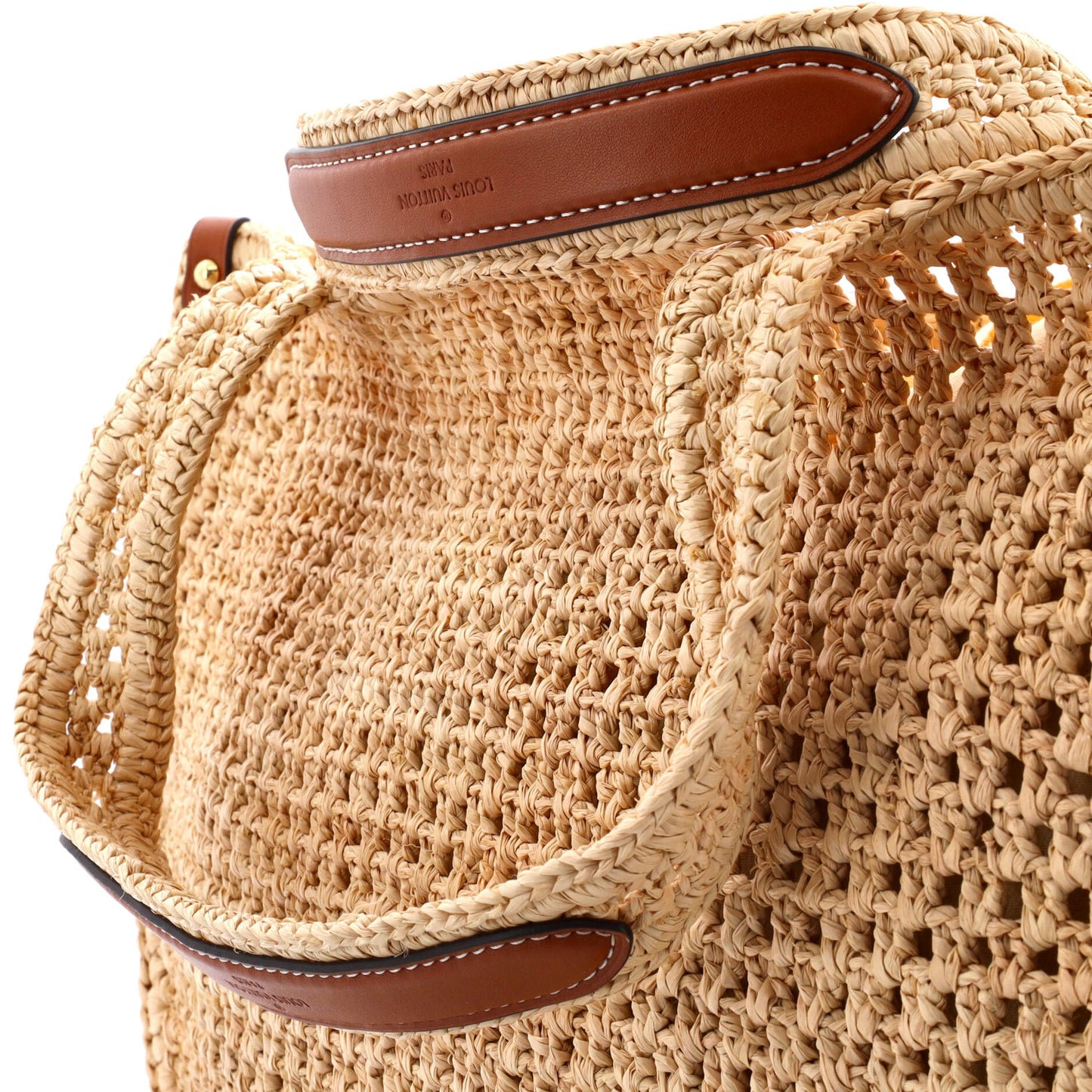 OnTheGo Tote Crochet Raffia with Leather MM