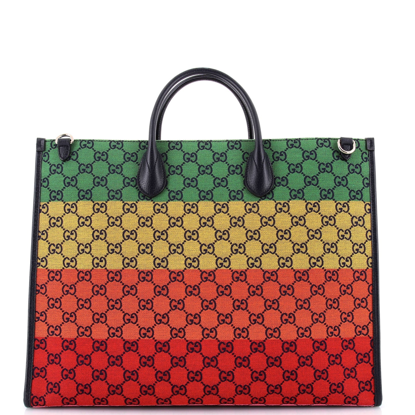 Structured Top Handle Open Tote Multicolor GG Canvas Large