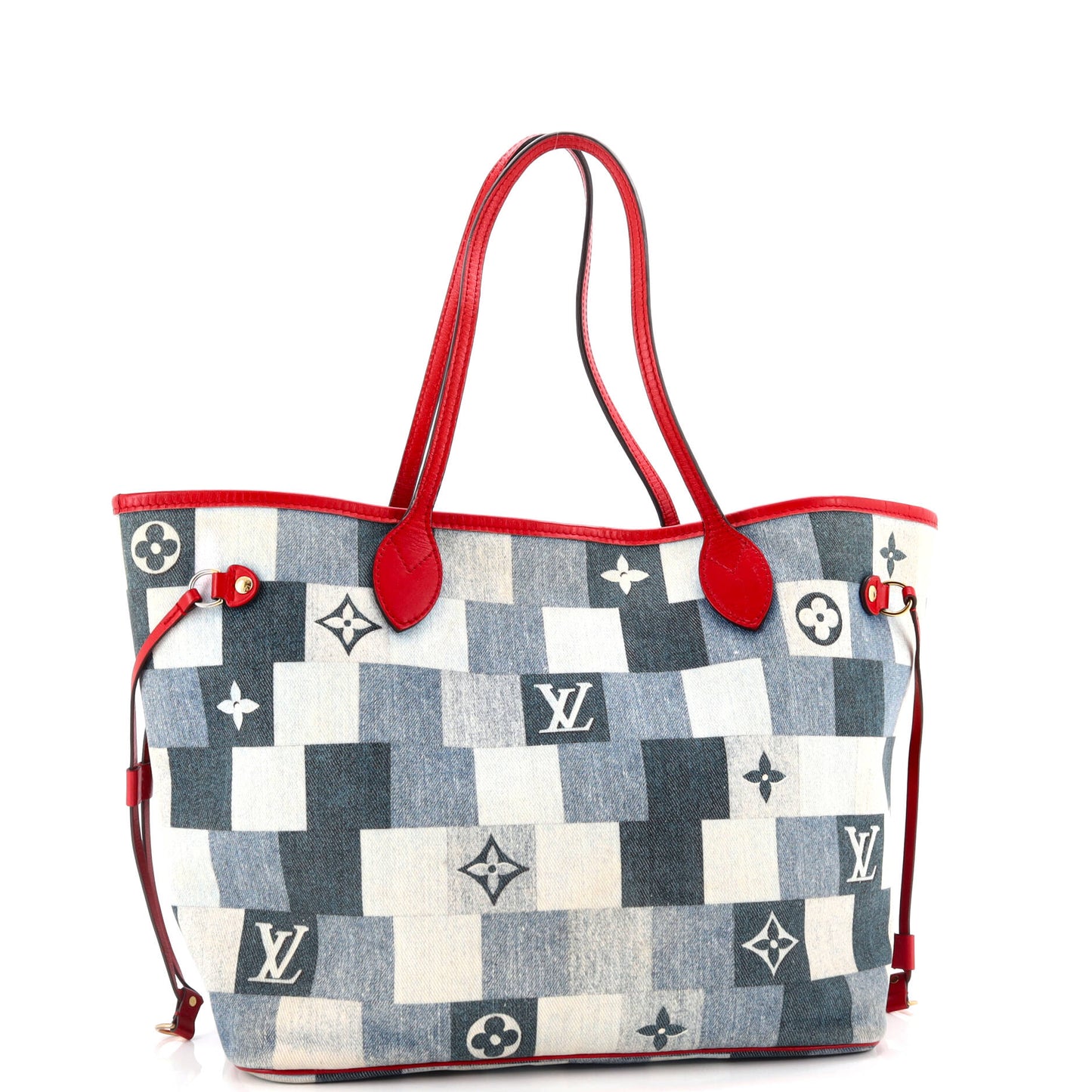 Neverfull Tote Damier and Monogram Patchwork Denim MM