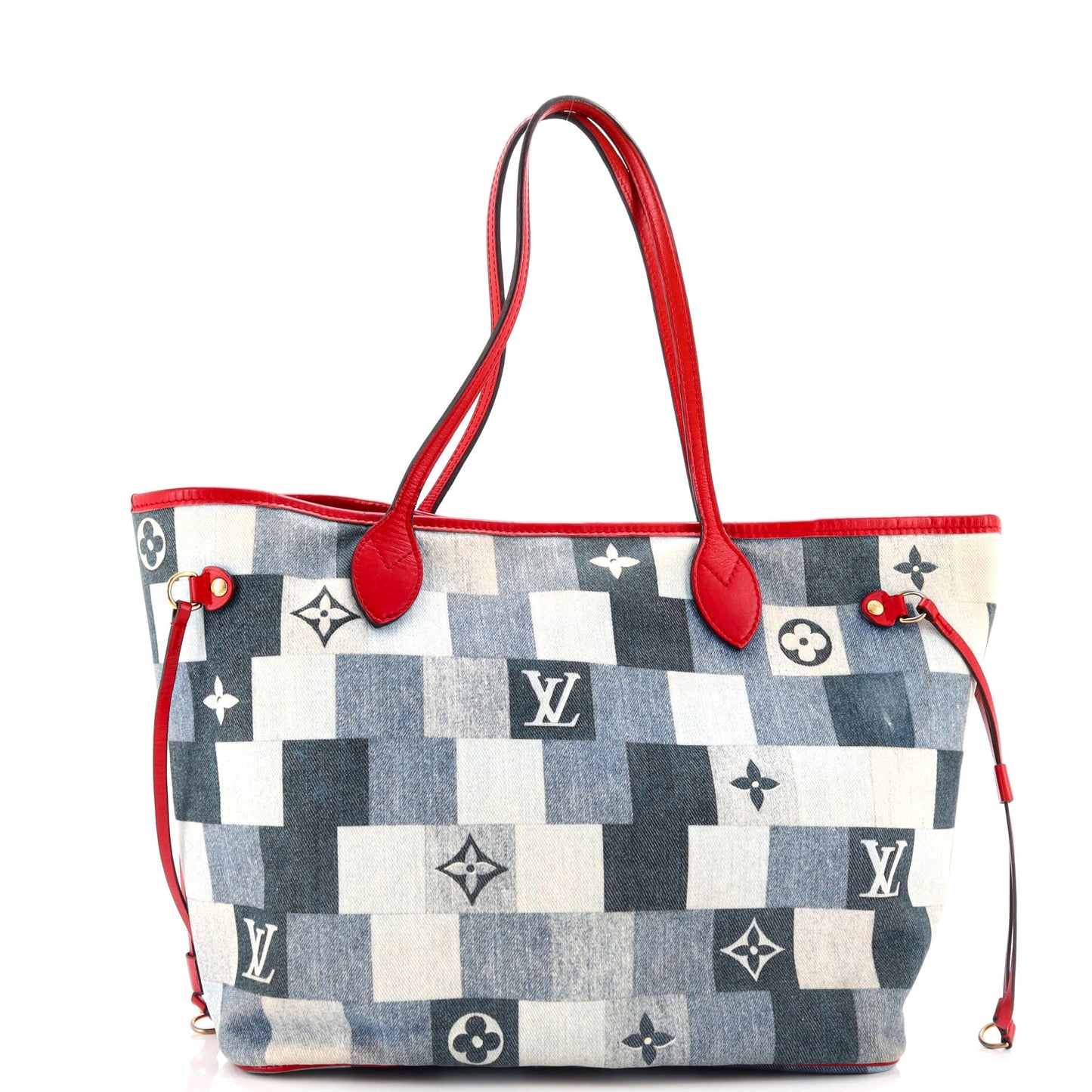 Neverfull Tote Damier and Monogram Patchwork Denim MM
