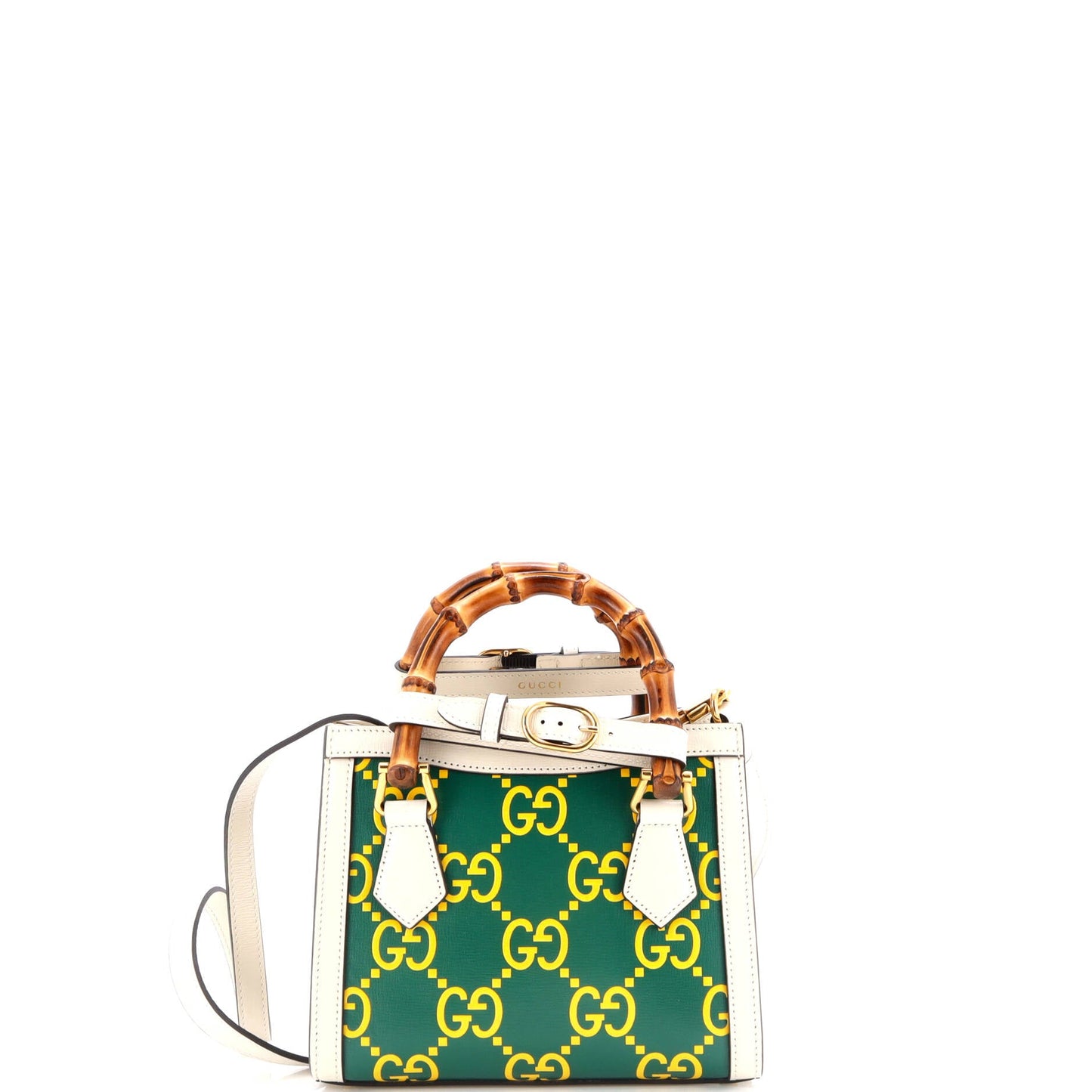 Diana NM Bamboo Handle Tote GG Printed Leather Mini
