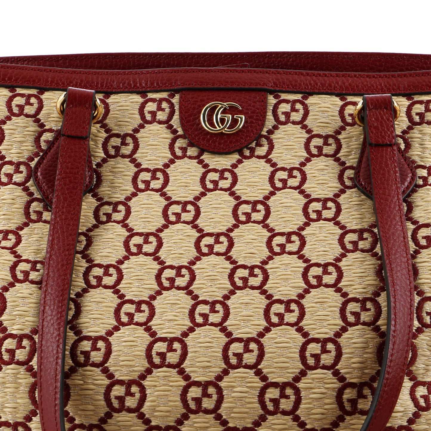 Ophidia Shopping Tote GG Raffia Medium