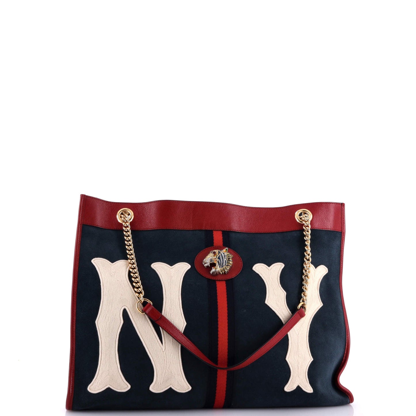 Rajah Chain Tote Suede with Applique Large