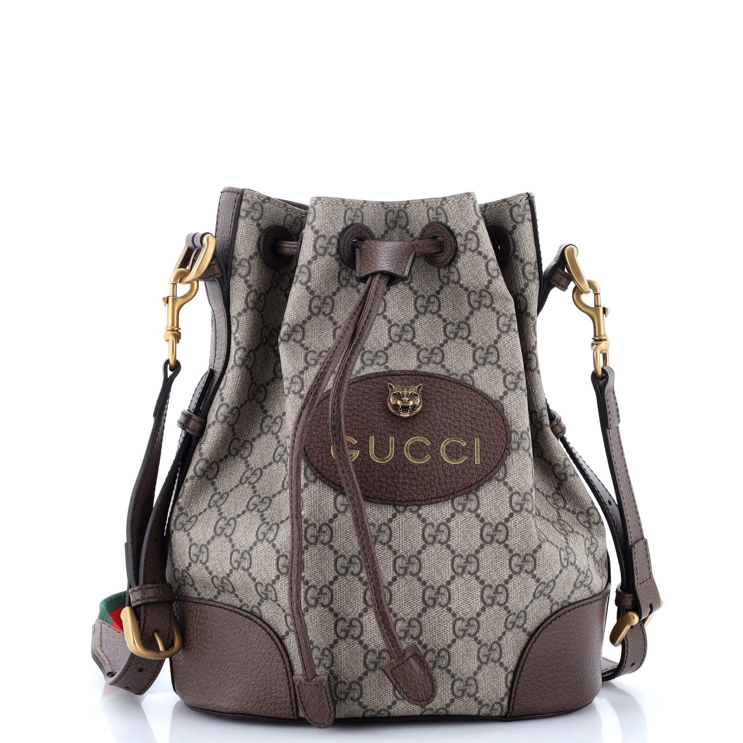 Neo Vintage Drawstring Bucket Backpack GG Coated Canvas Mini
