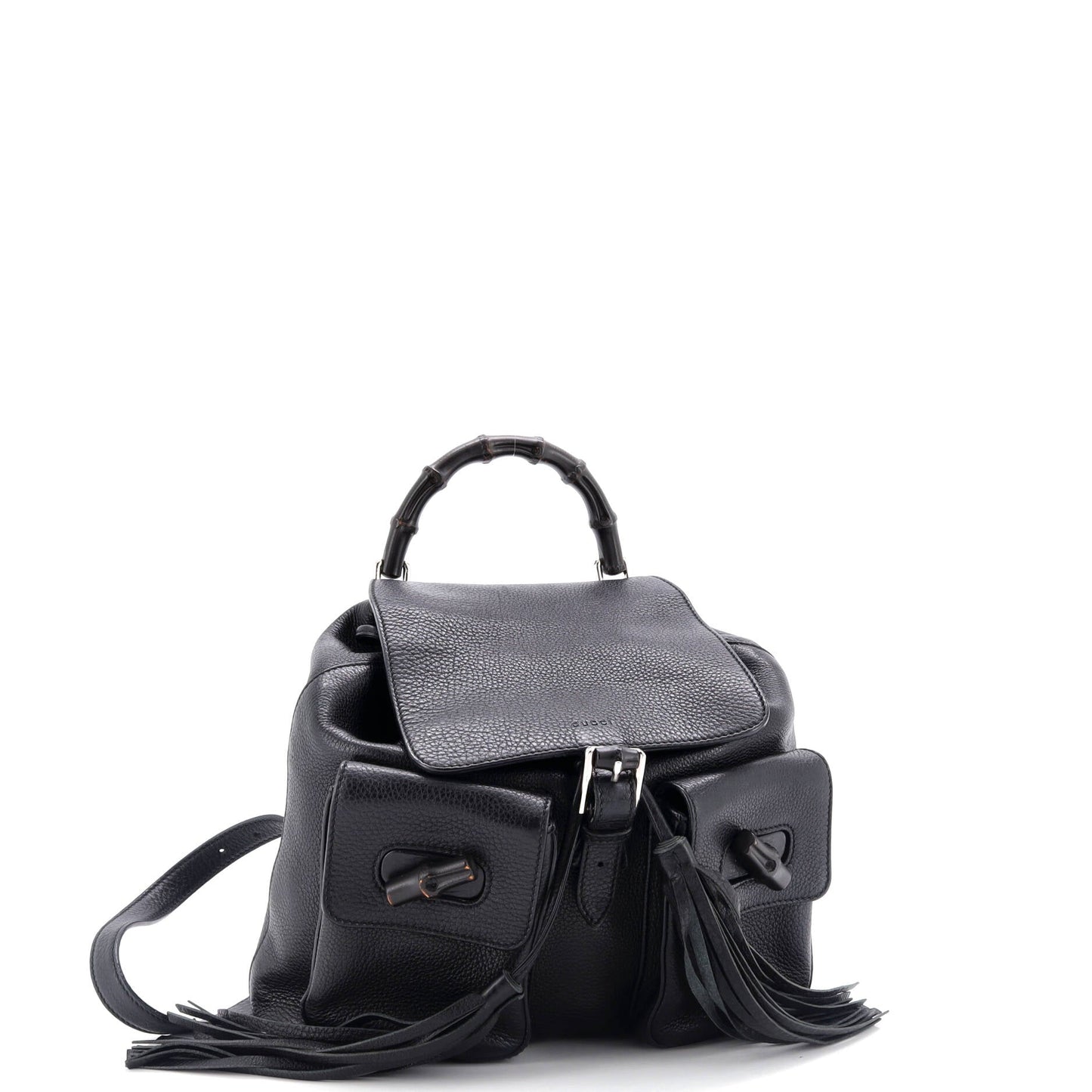 Bamboo Tassel Backpack Leather Medium