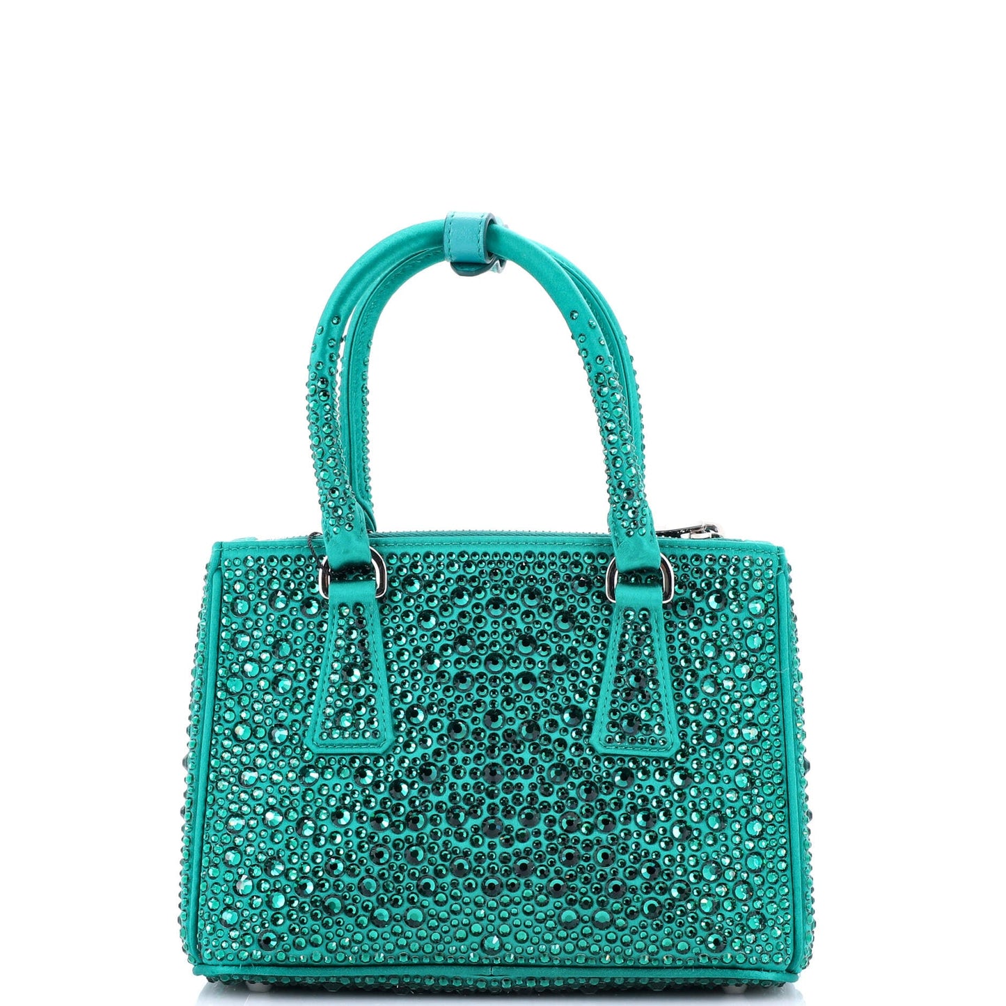 Galleria Double Zip Tote Crystal Embellished Satin Mini