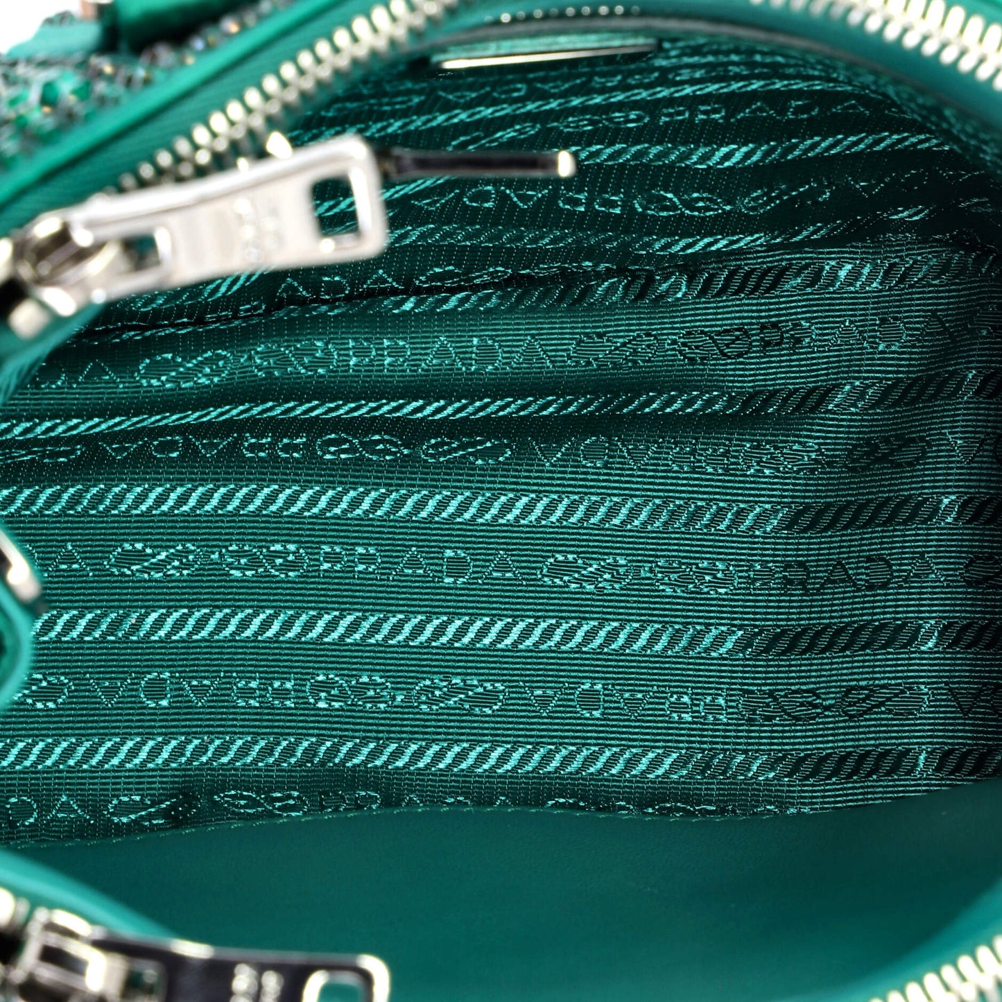 Galleria Double Zip Tote Crystal Embellished Satin Mini