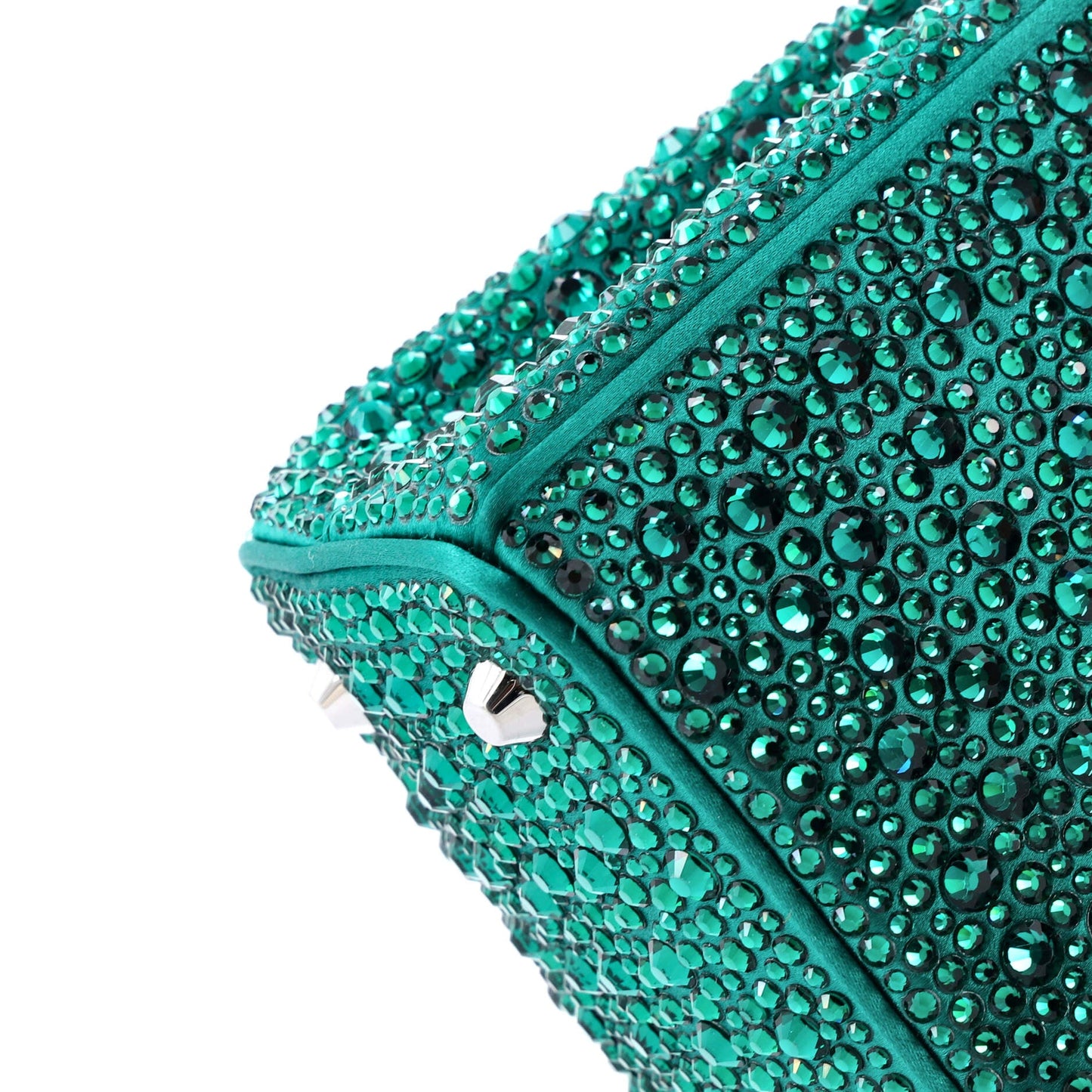 Galleria Double Zip Tote Crystal Embellished Satin Mini