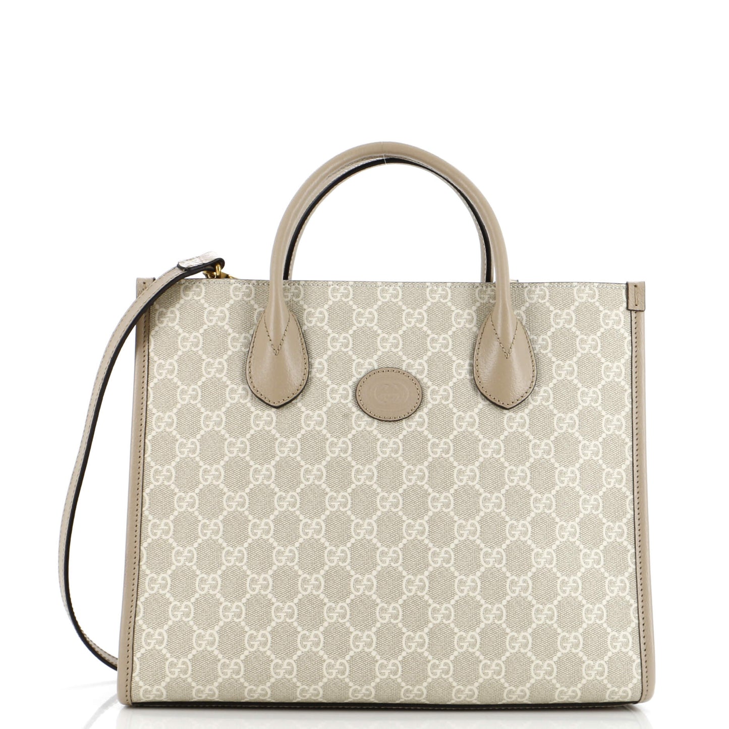 Interlocking G Tote GG Coated Canvas and Leather Small