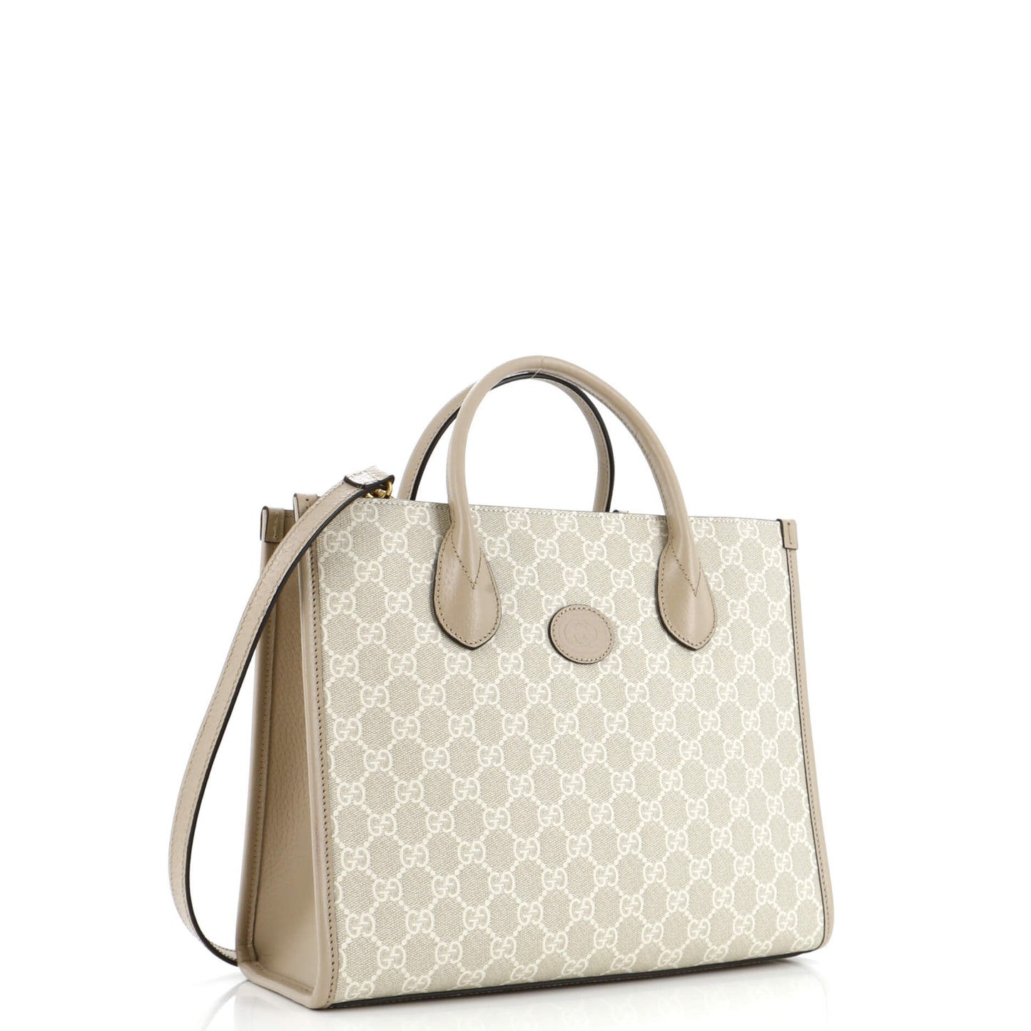 Interlocking G Tote GG Coated Canvas and Leather Small
