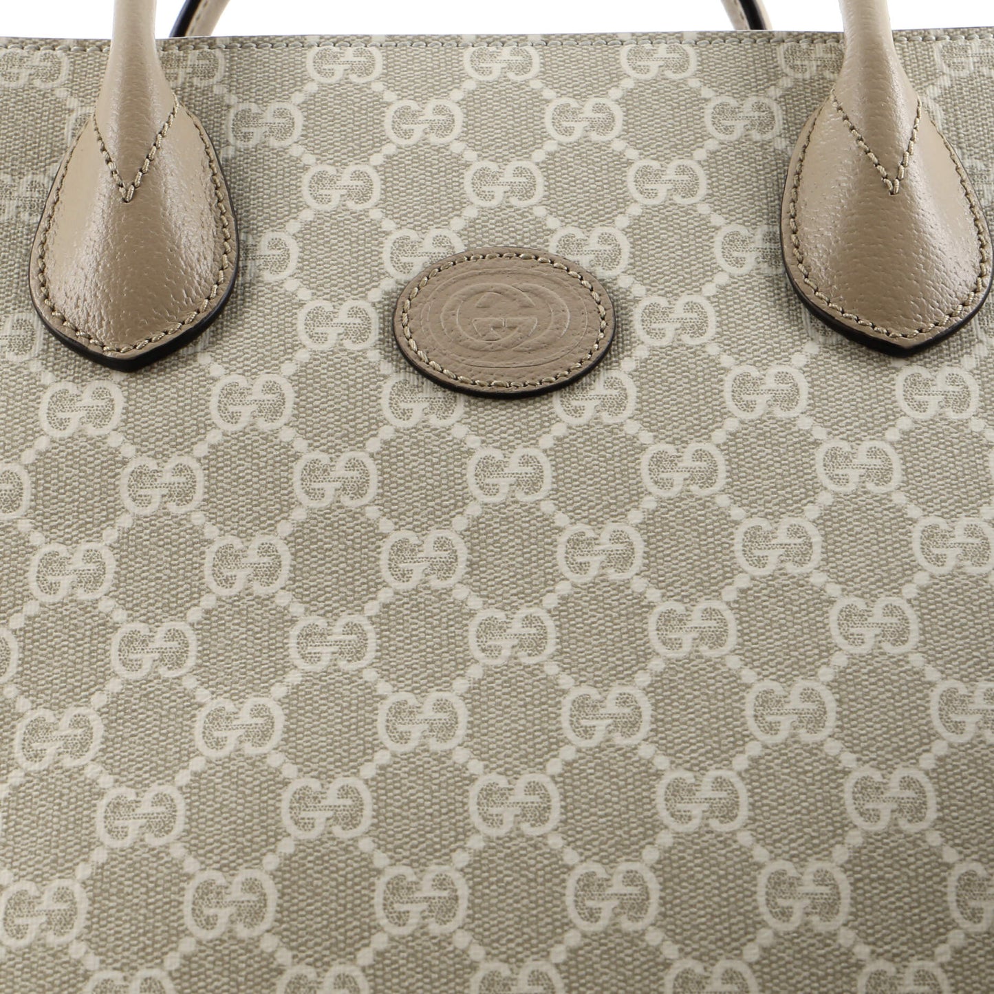 Interlocking G Tote GG Coated Canvas and Leather Small