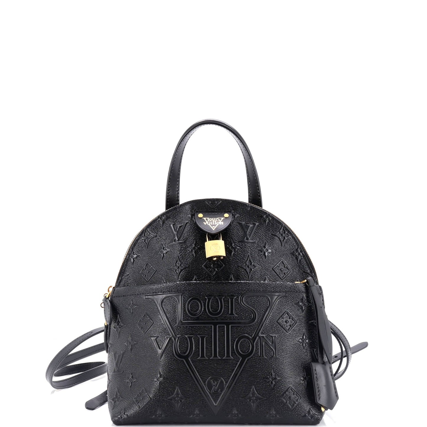 Moon Backpack Embossed Monogram Midnight Canvas