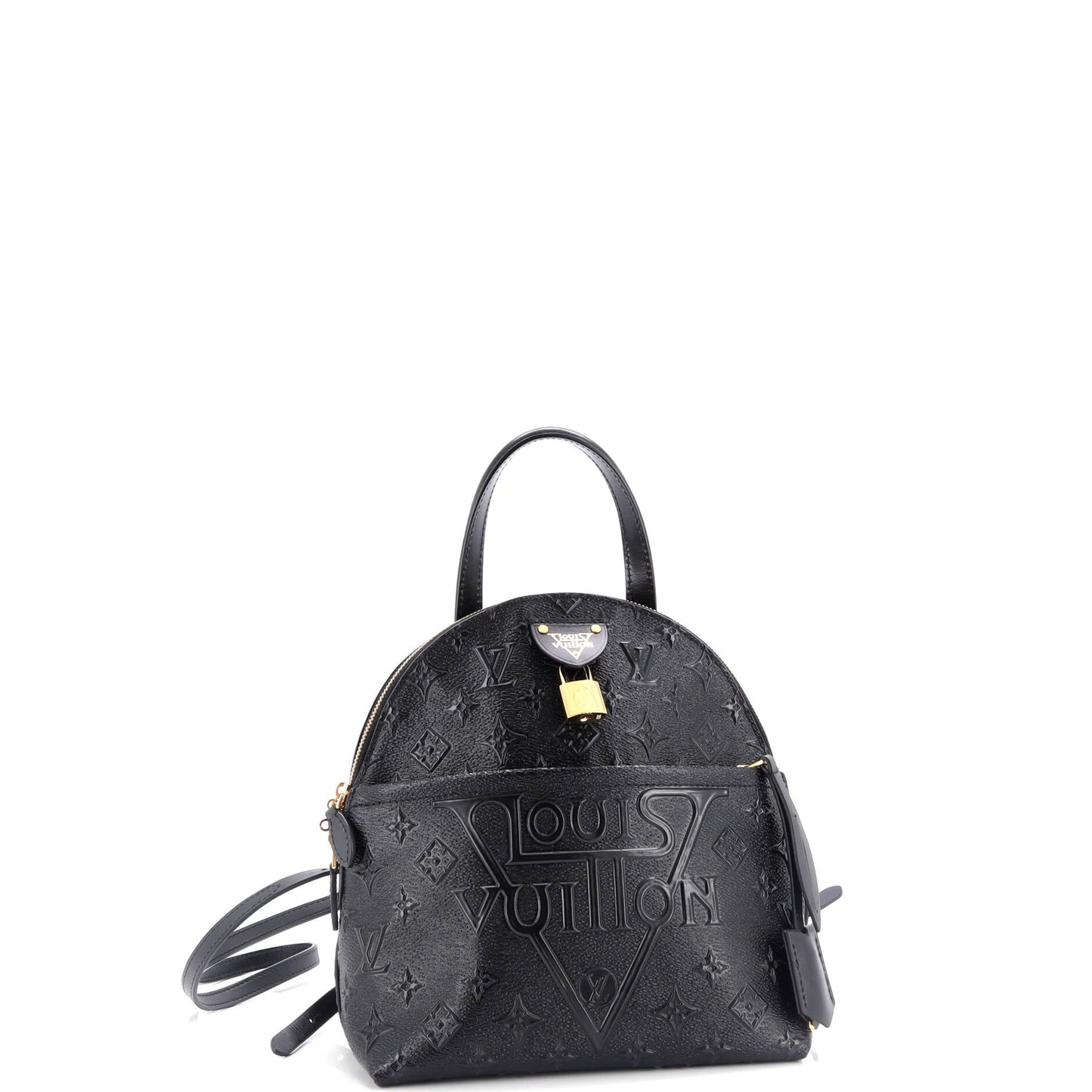 Moon Backpack Embossed Monogram Midnight Canvas