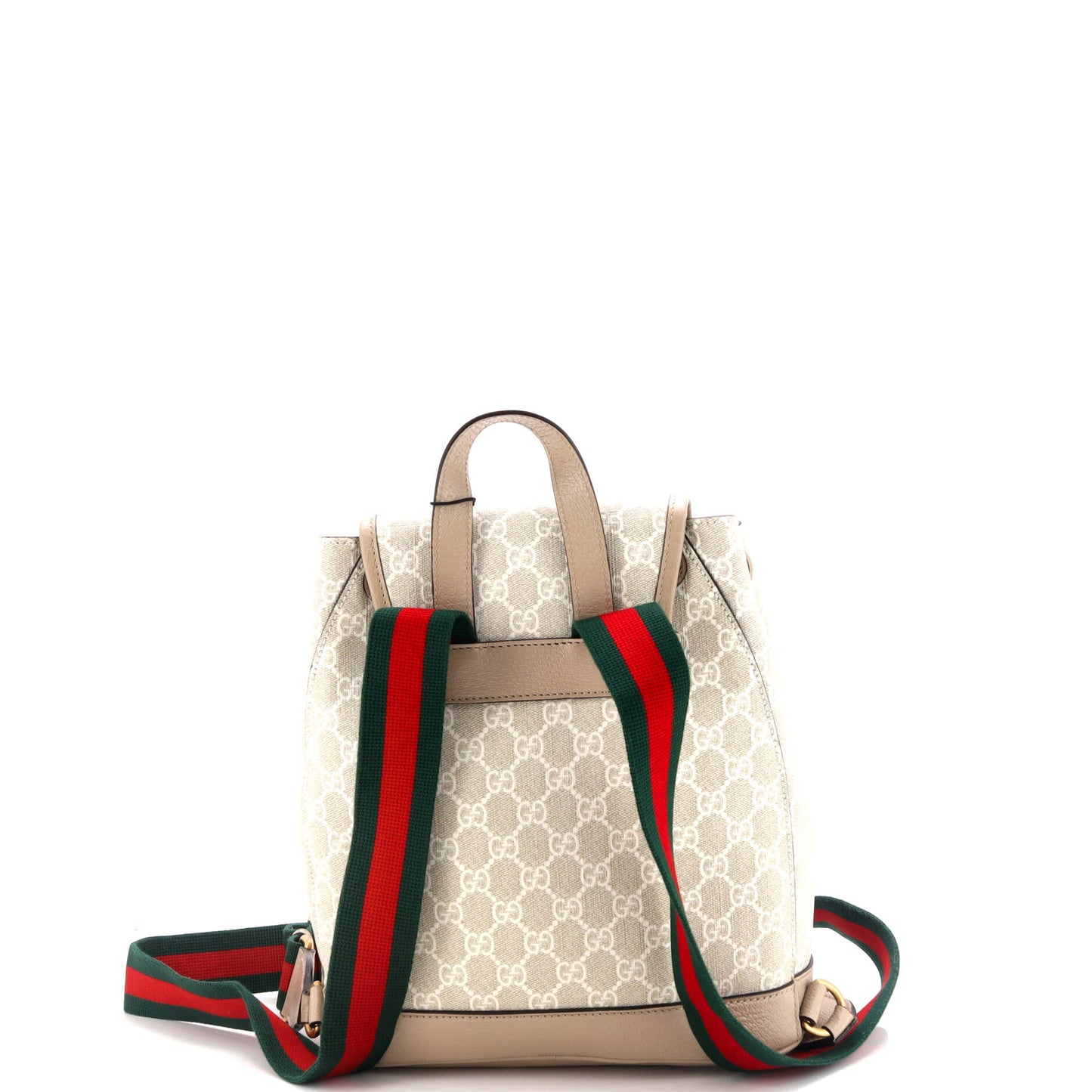 Interlocking G Patch Drawstring Flap Backpack GG Coated Canvas Small